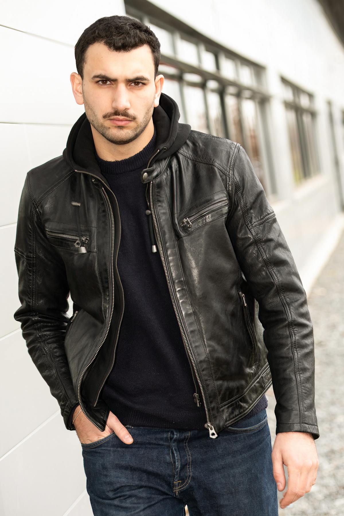 Giacche Uomo Daytona BISHOP HOOD LAMB PAOLO BLACK — vista 1