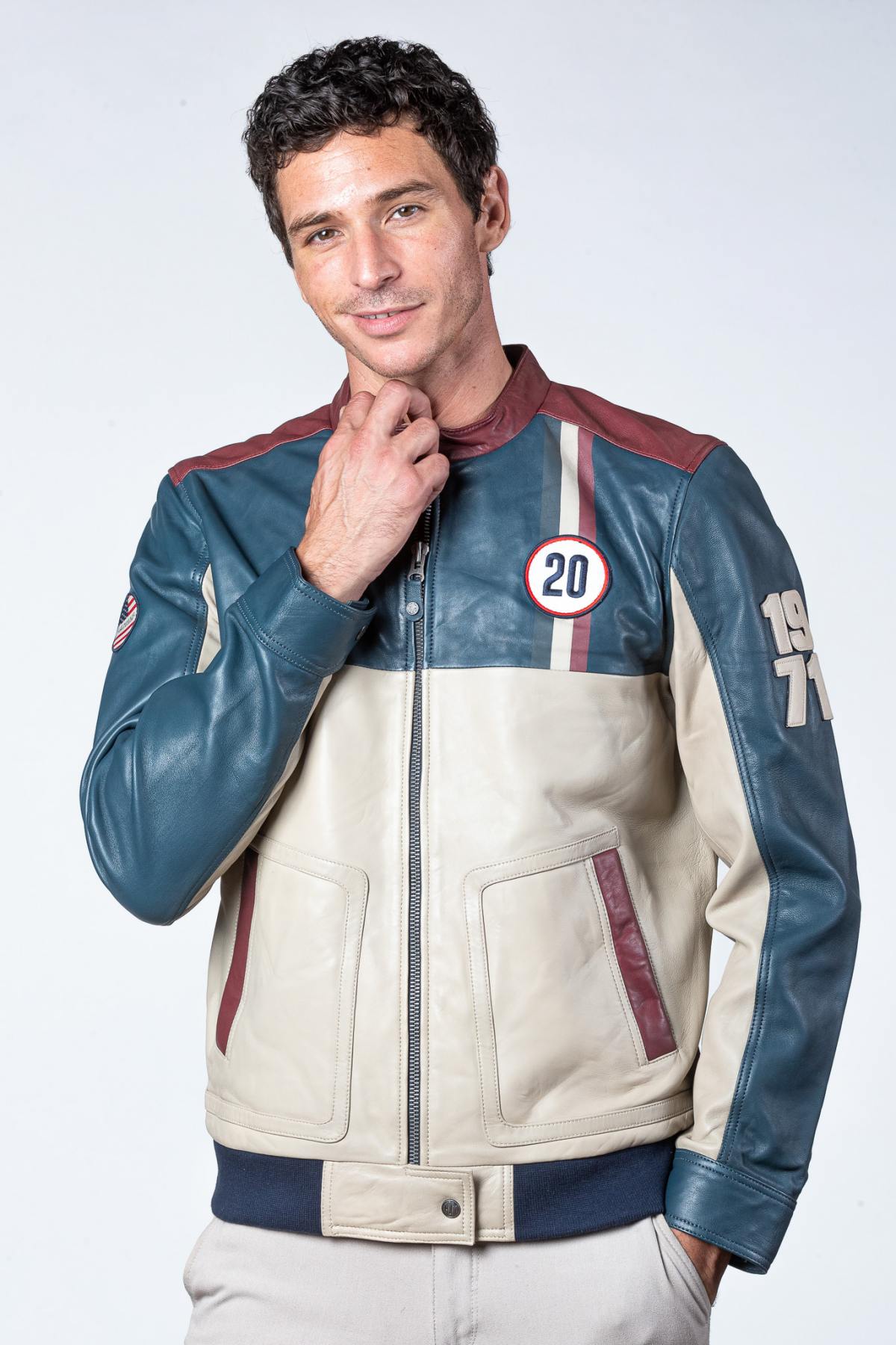 Chaqueta Hombre Steve Mcqueen TITUS ROYAL BLUE — vista 2
