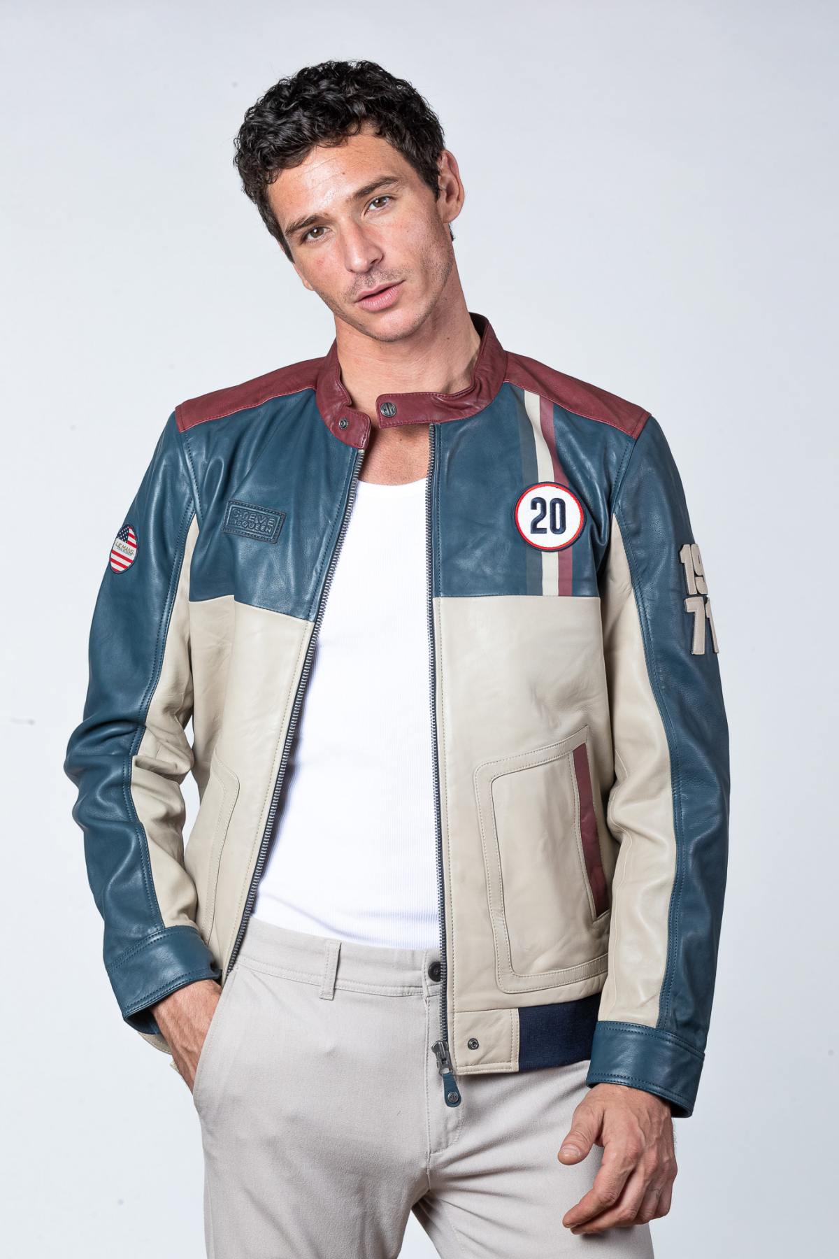 Chaqueta Hombre Steve Mcqueen TITUS ROYAL BLUE — vista 5