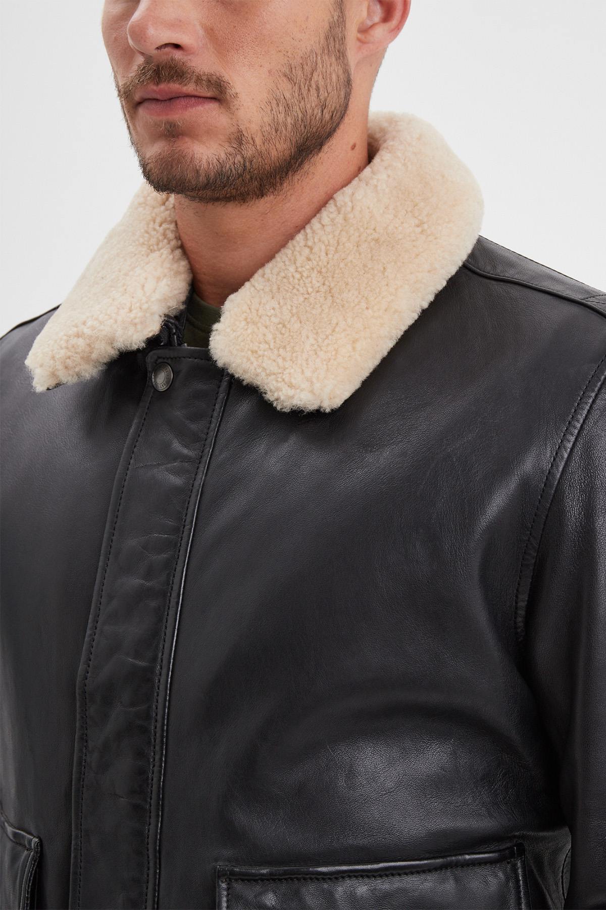 Blouson Homme Daytona CORSAIR FUR SHEEP PETROL BLACK — vue 3