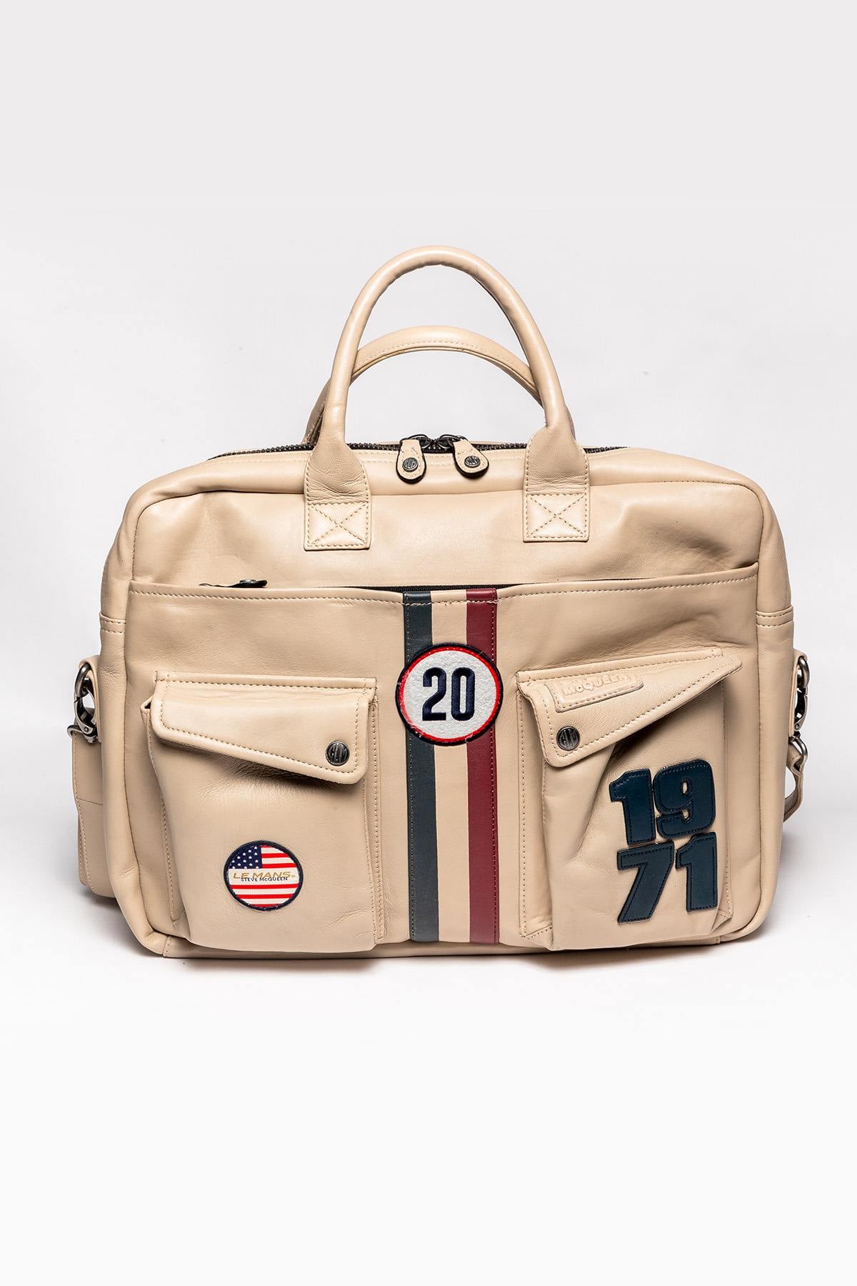 Sacs Homme Steve Mcqueen WAYNE6 MESSENGER ECRU — vue 1