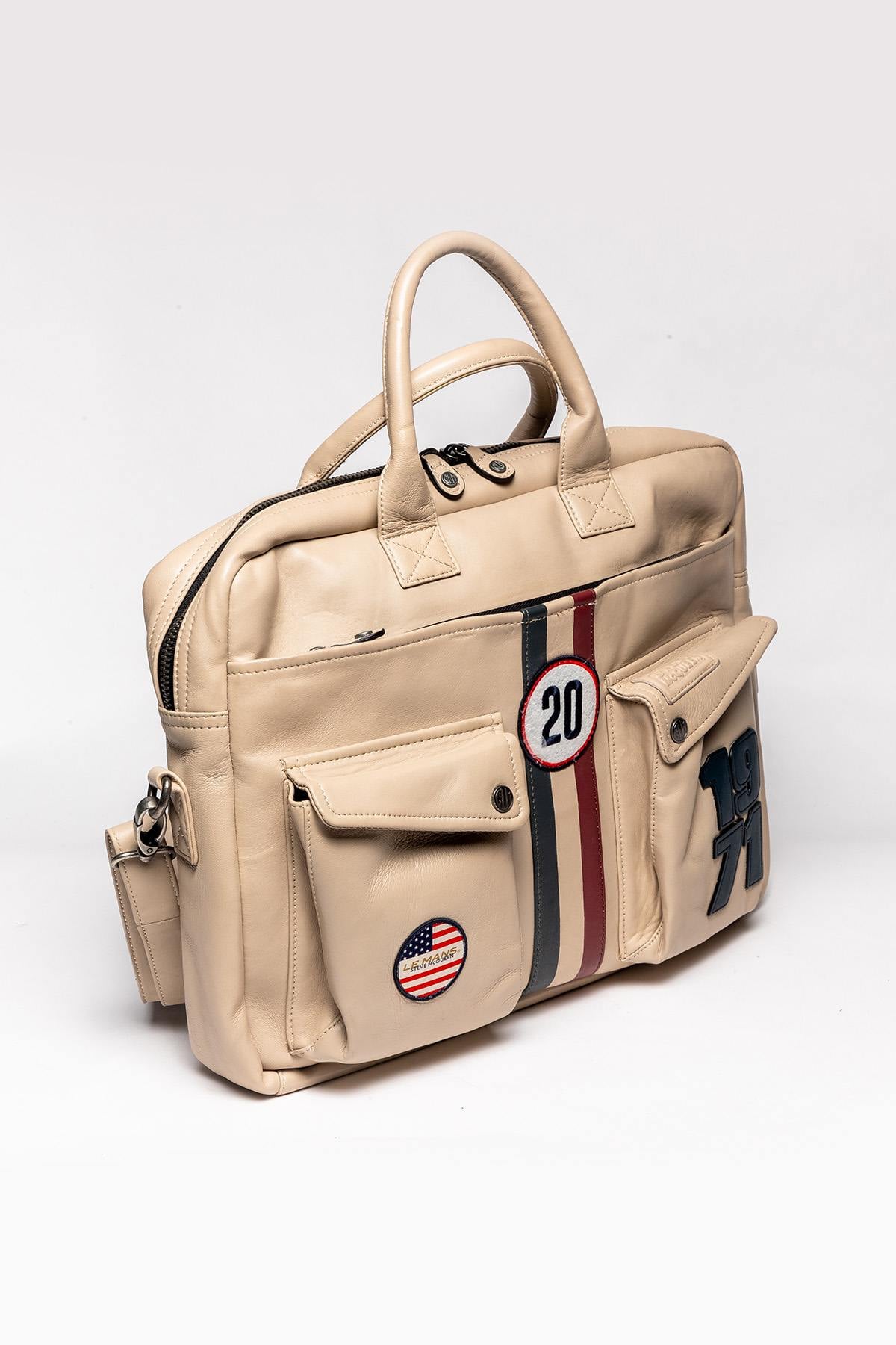 Sacs Homme Steve Mcqueen WAYNE6 MESSENGER ECRU — vue 3