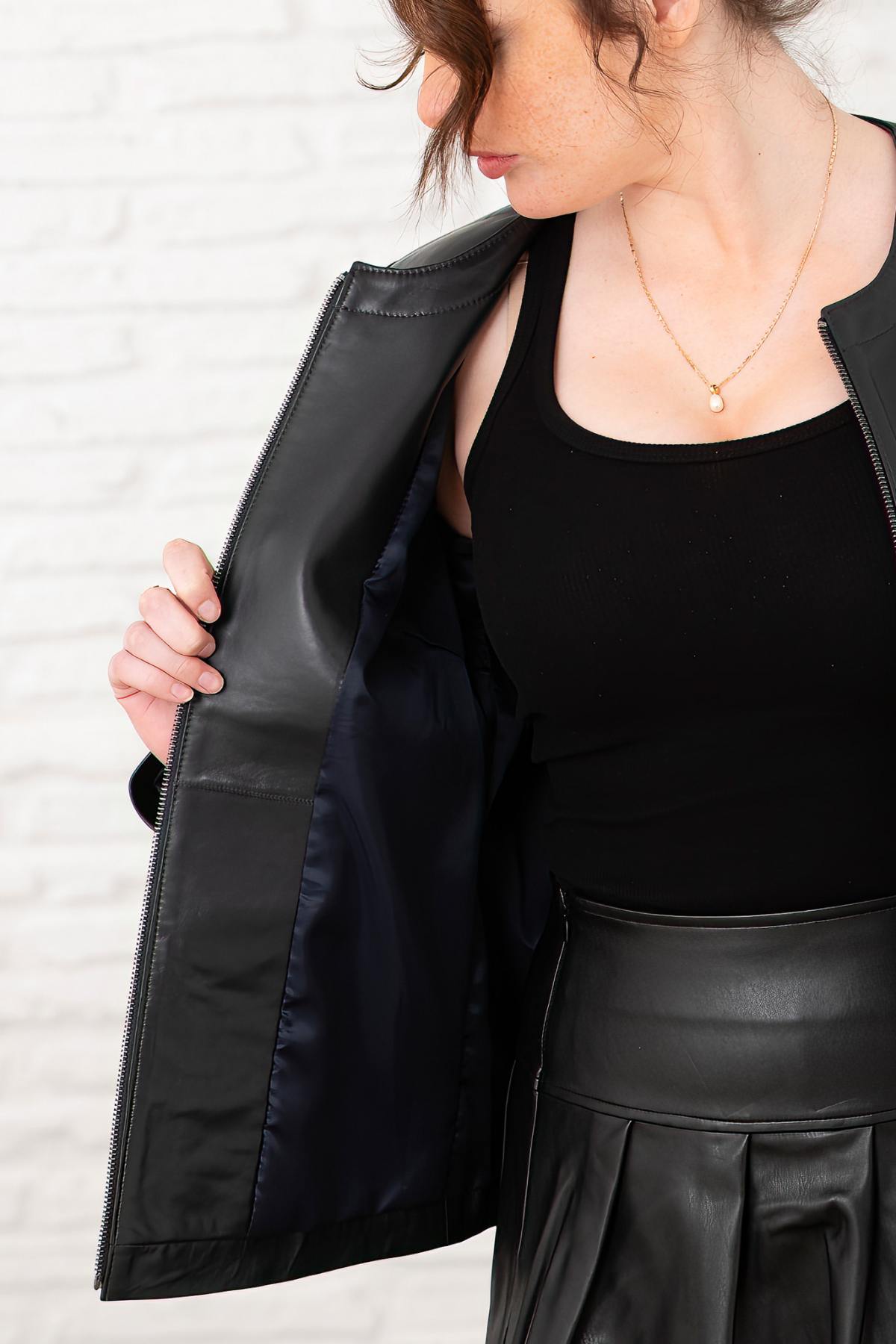Damen Jacke Cityzen SENORITA AGNEAU PERLE MARINE — Ansicht 7