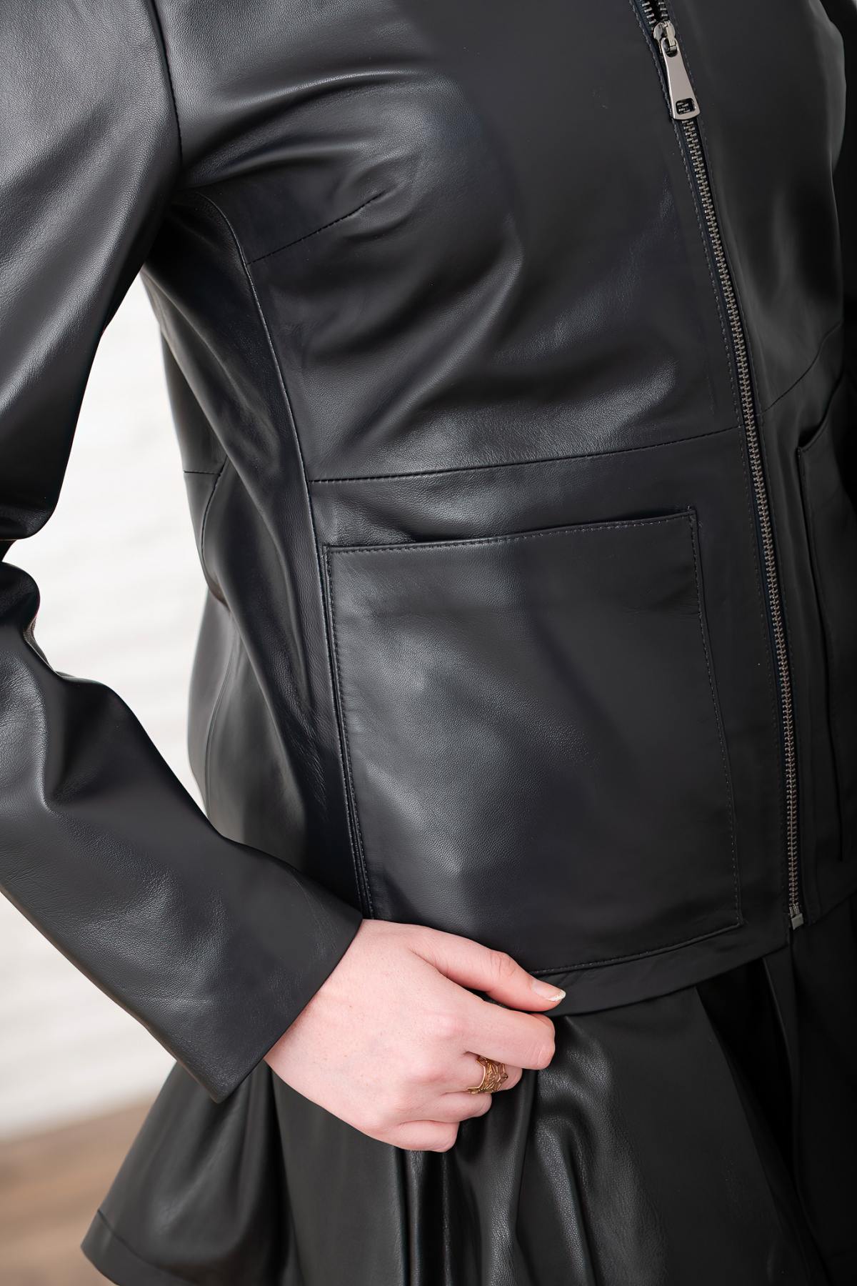 Damen Jacke Cityzen SENORITA AGNEAU PERLE MARINE — Ansicht 6