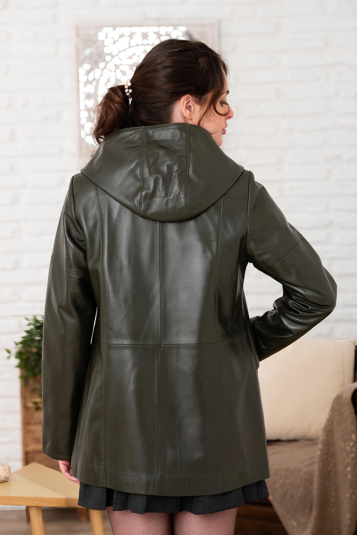 Veste Femme Cityzen SUSANNA AGNEAU PERLE OLIVE — vue 3
