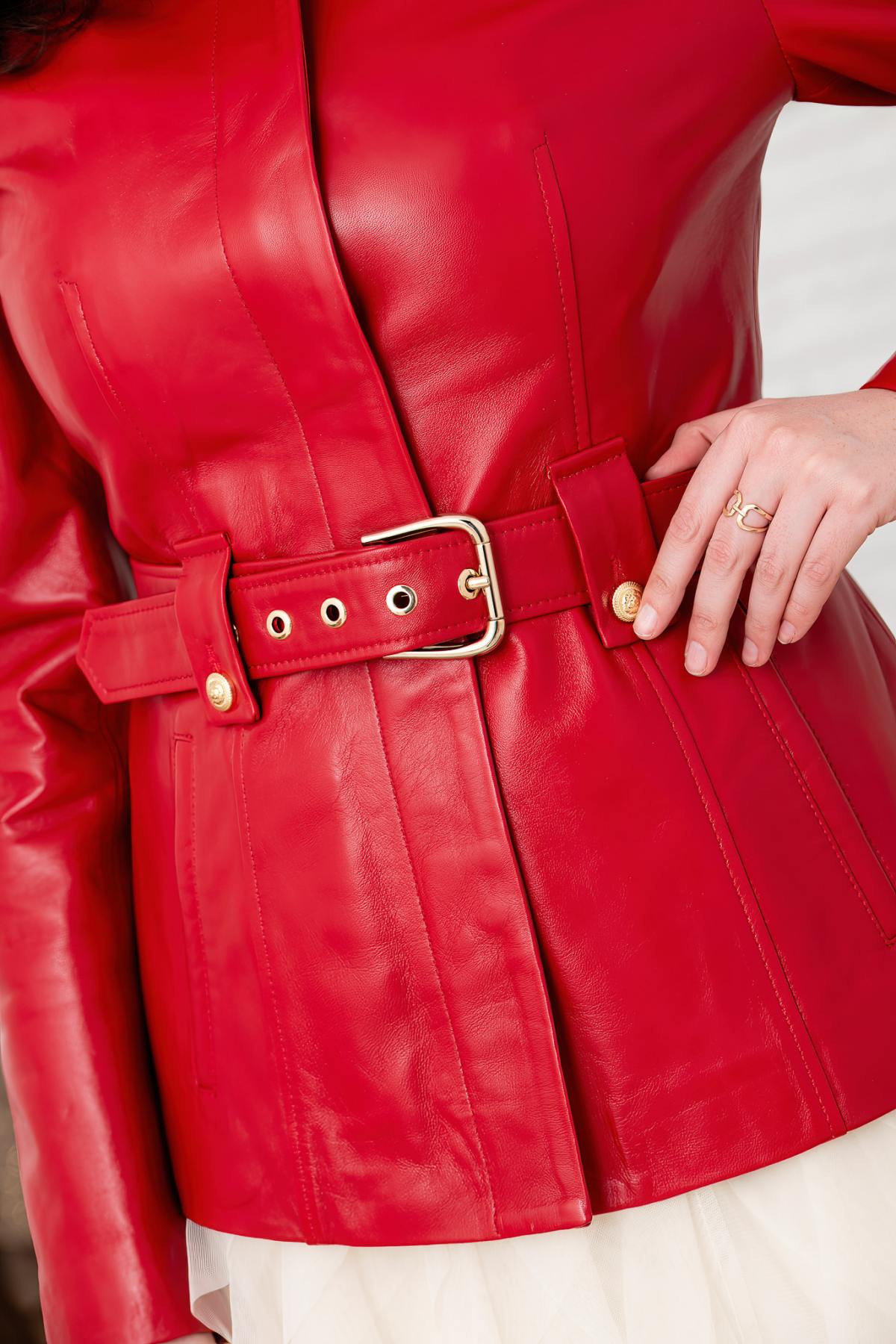 Damen Mantel Cityzen ZOE AGNEAU PERLE ROUGE — Ansicht 3