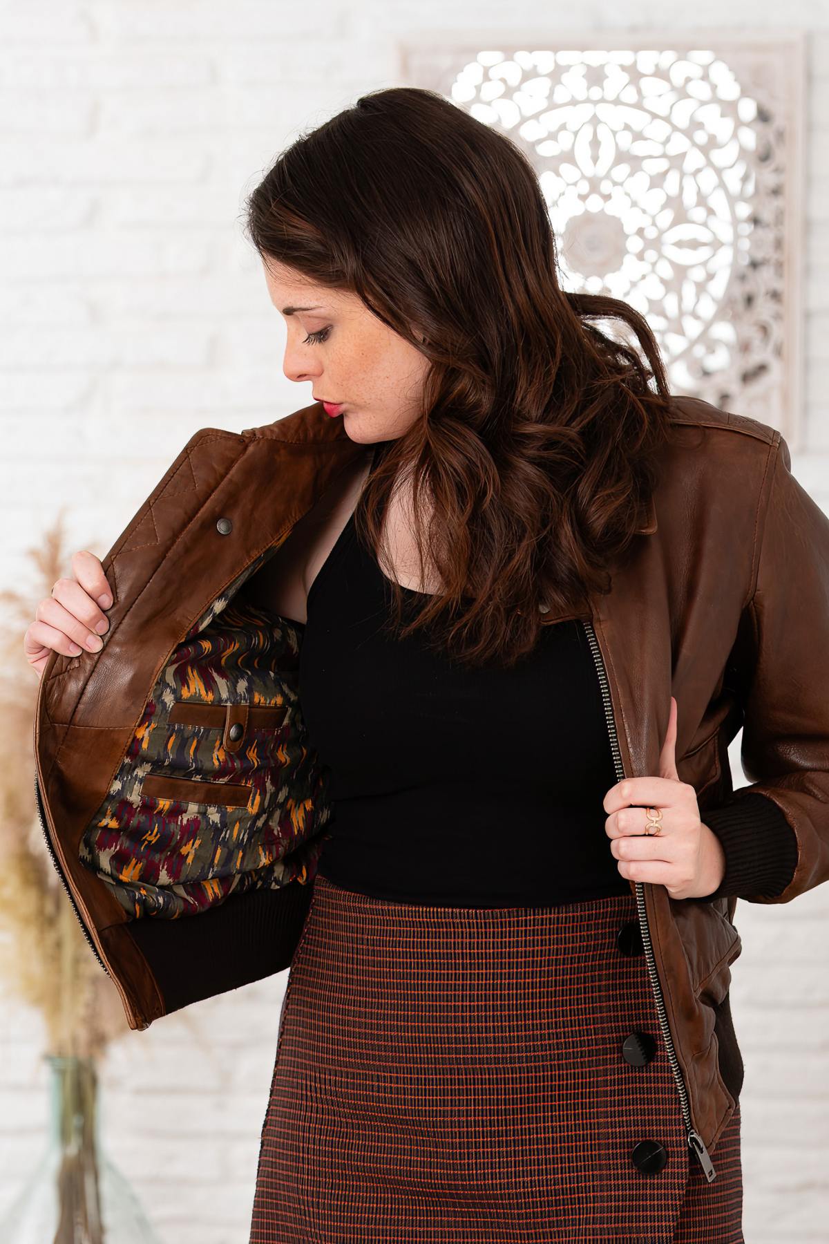 Damen Jacke Rose Garden ALICIA LAMB PAOLO DARK COGNAC — Ansicht 7
