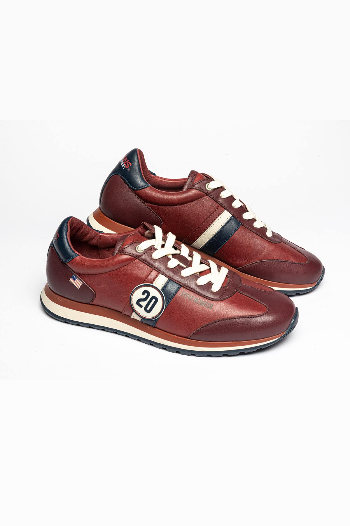 Scarpe Da Ginnastica In Pelle Uomo Steve Mcqueen COOL DARK RED — vista 3