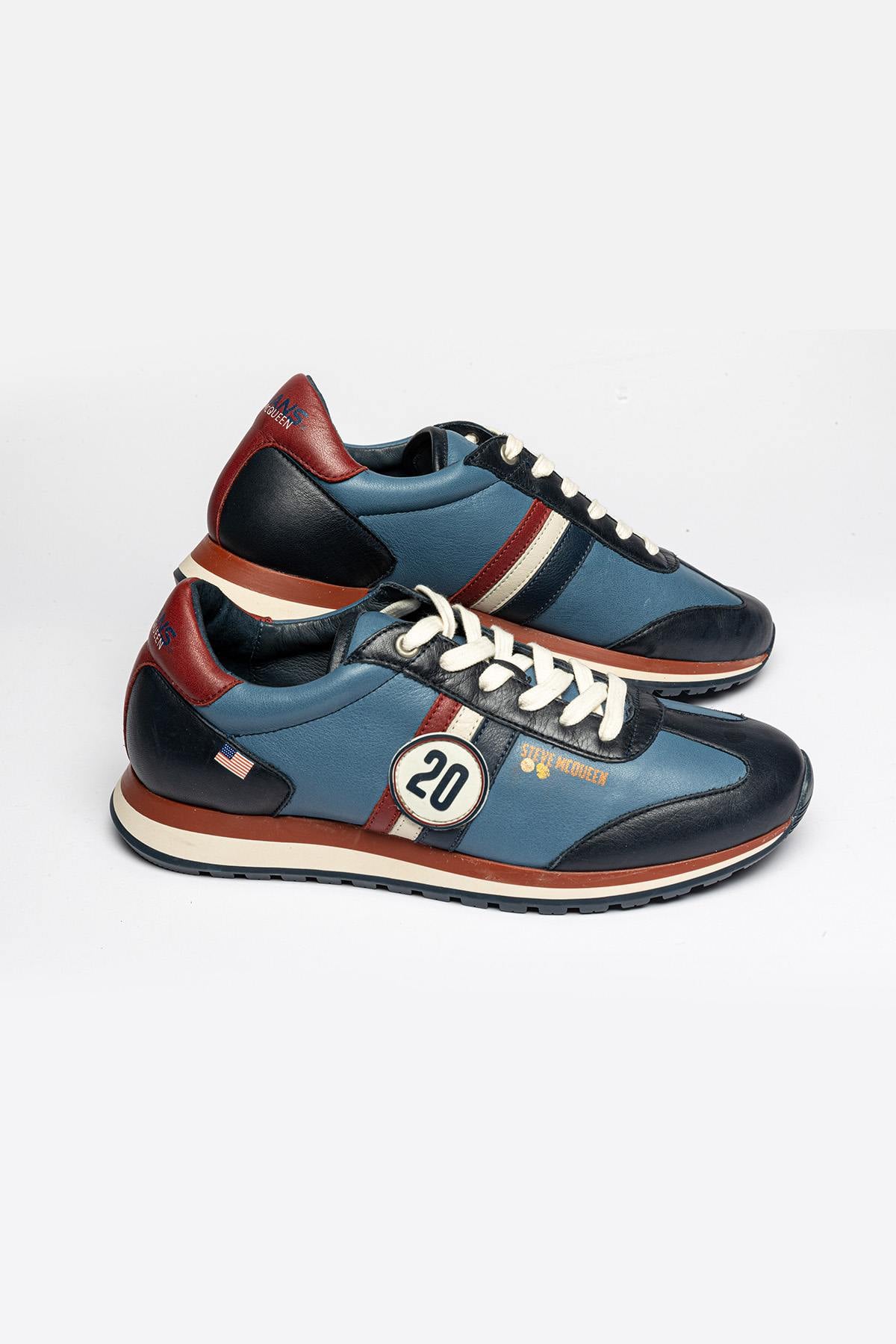 Herren Ledersneakers Steve Mcqueen COOL BLUE — Ansicht 1