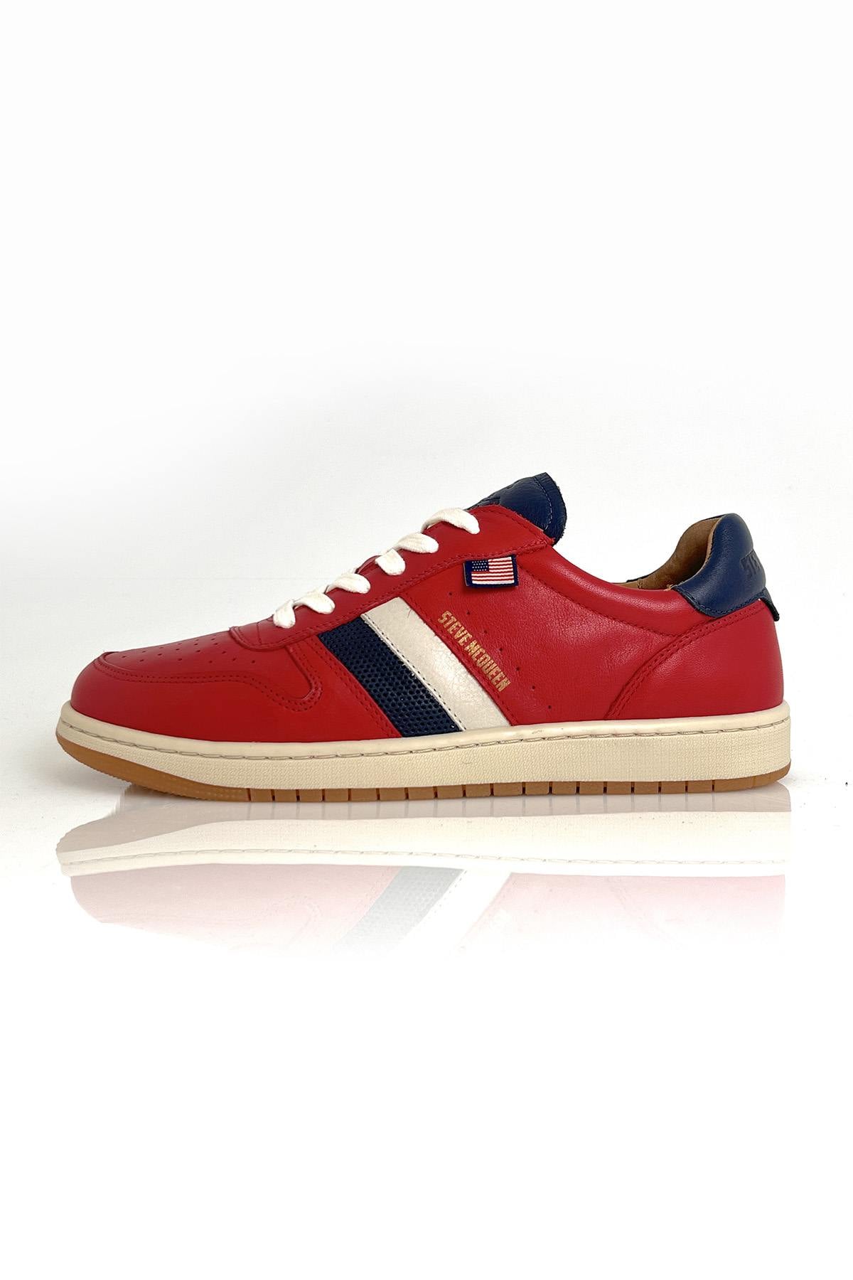 Herren Ledersneakers Steve Mcqueen BULL RED RACING — Ansicht 3