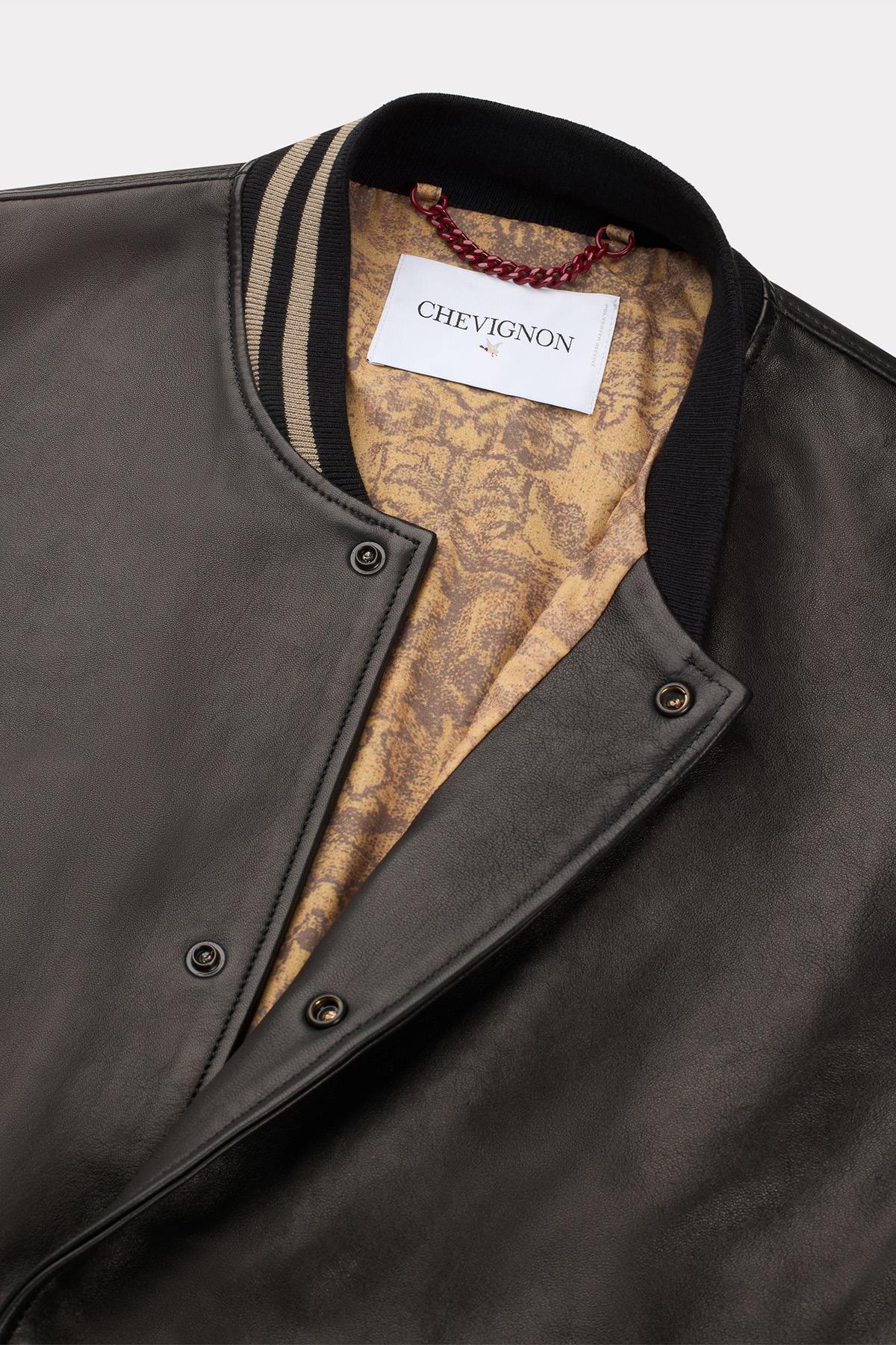 Chaqueta Hombre Chevignon TEDDY VARSITY BLACK/WHITE — vista 8