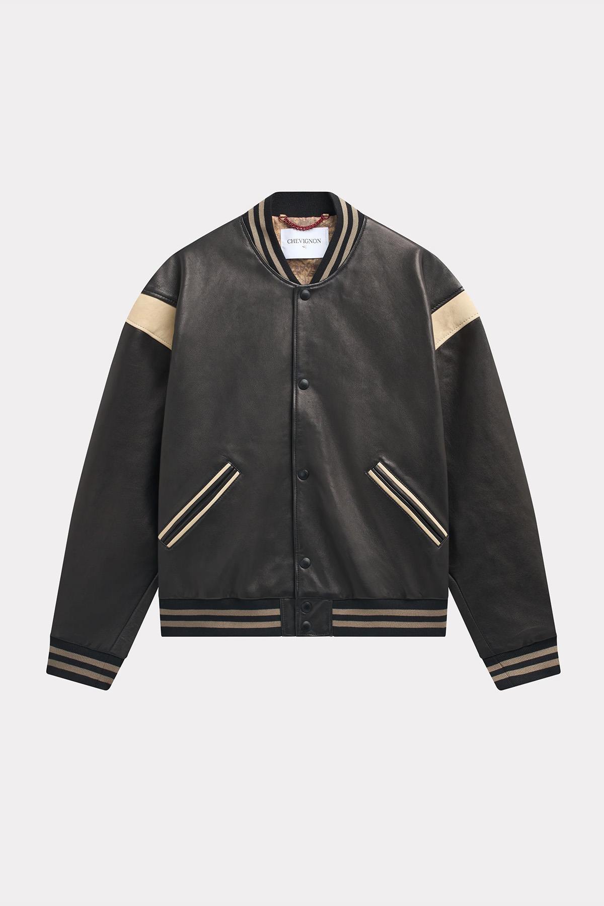 Chaqueta Hombre Chevignon TEDDY VARSITY BLACK/WHITE — vista 9