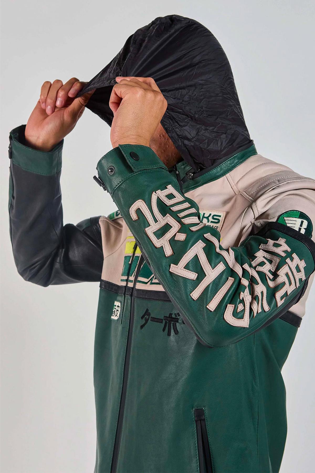 Herren Jacke Redskins SANCUIR RACING MEDIUM GREEN / NATUREL — Ansicht 3