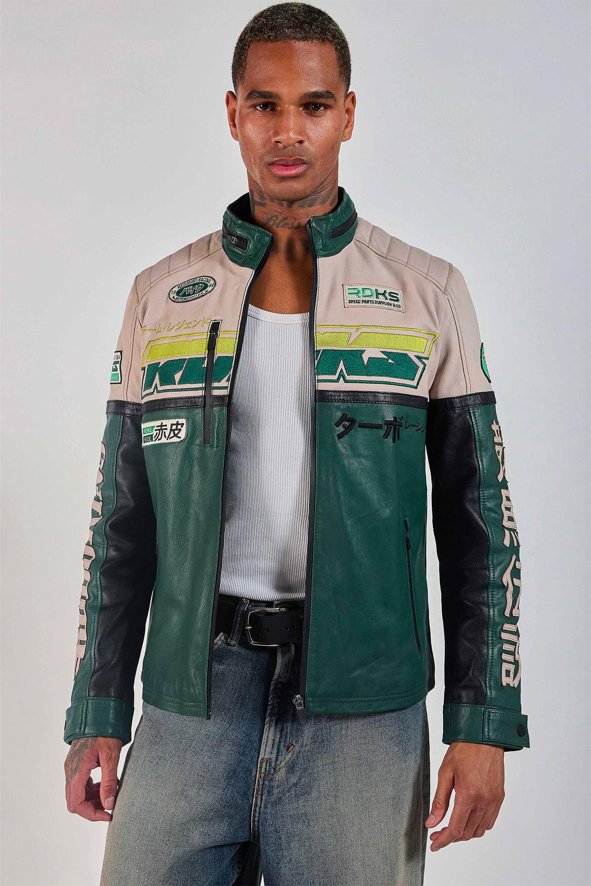 Herren Jacke Redskins SANCUIR RACING MEDIUM GREEN / NATUREL — Ansicht 6