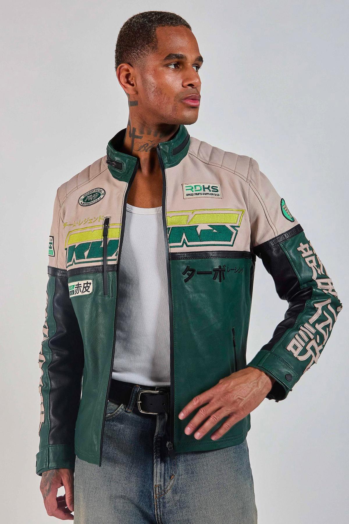 Herren Jacke Redskins SANCUIR RACING MEDIUM GREEN / NATUREL — Ansicht 2