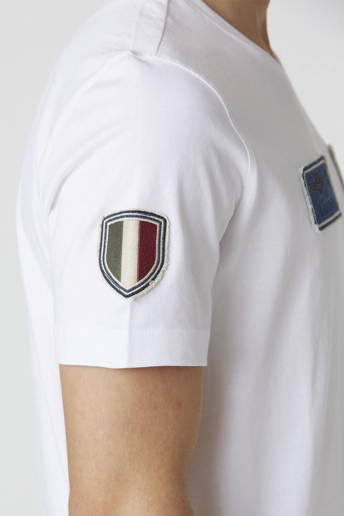 Herren T-shirt Aeronautica Militare TS2411J634 OFF WHITE — Ansicht 4