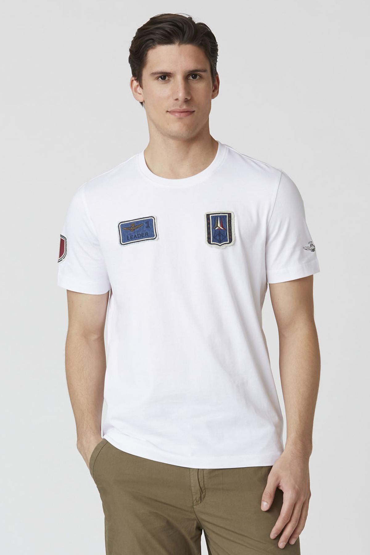 Herren T-shirt Aeronautica Militare TS2411J634 OFF WHITE — Ansicht 1