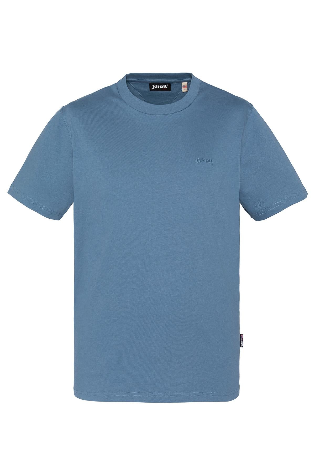 Camiseta Hombre Schott TSTUARTS STEEL BLUE — vista 2