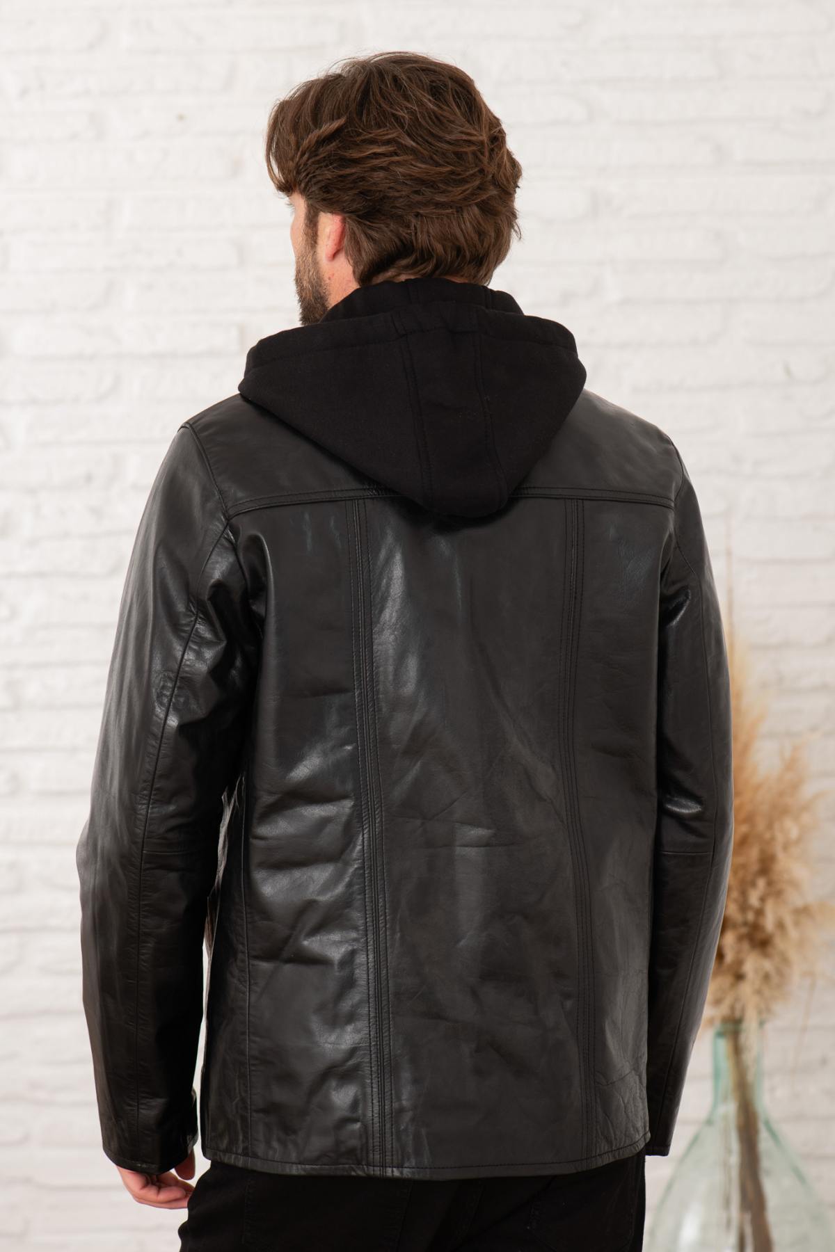 Chaqueta Hombre Serge Pariente TAGGART HOOD BUFFLE BLACK — vista 3
