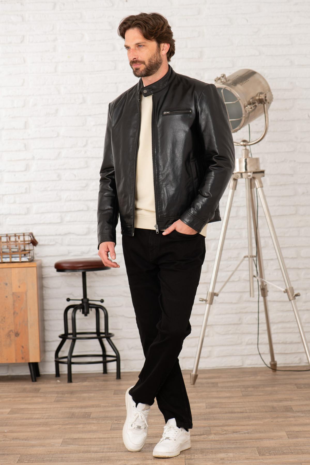 Blouson Homme Serge Pariente RETRO BUFFLE BLACK — vue 3
