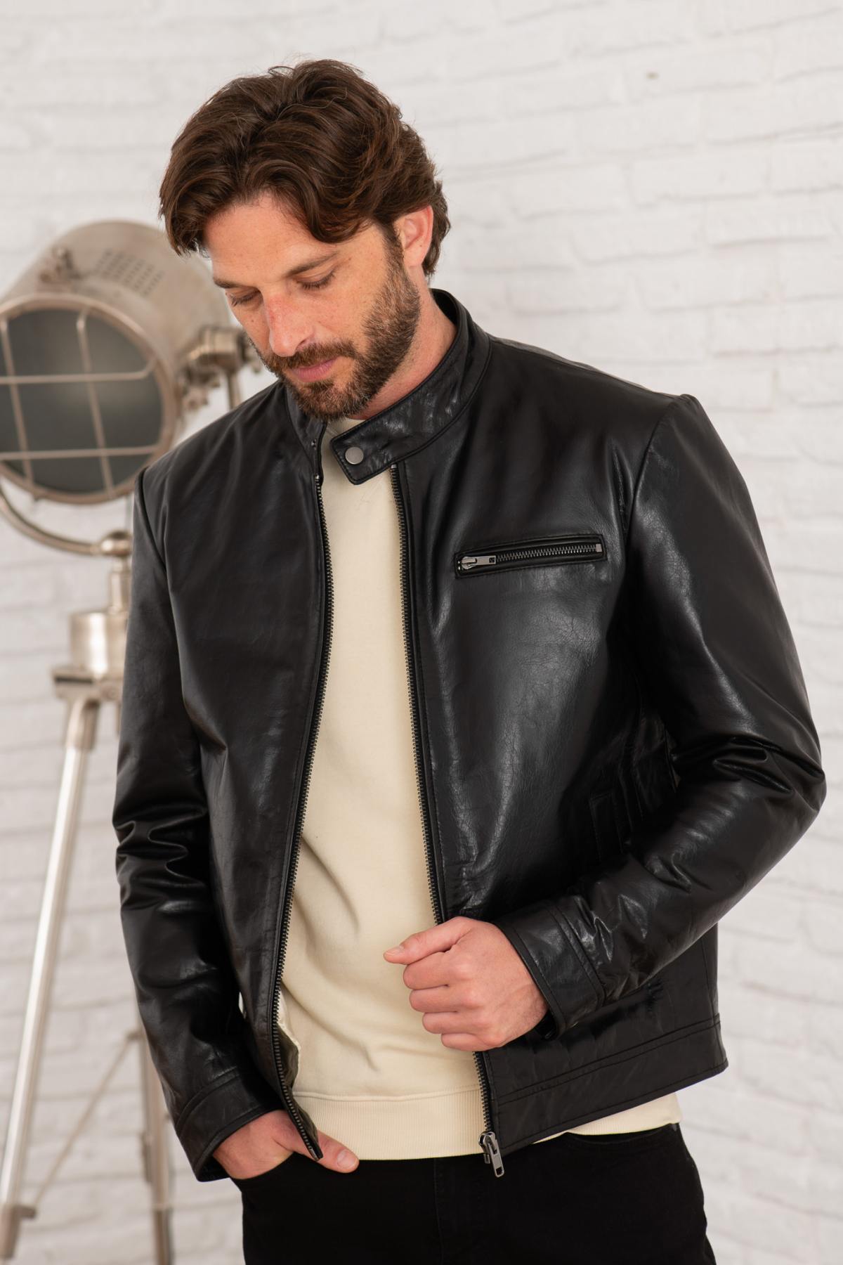 Blouson Homme Serge Pariente RETRO BUFFLE BLACK — vue 1