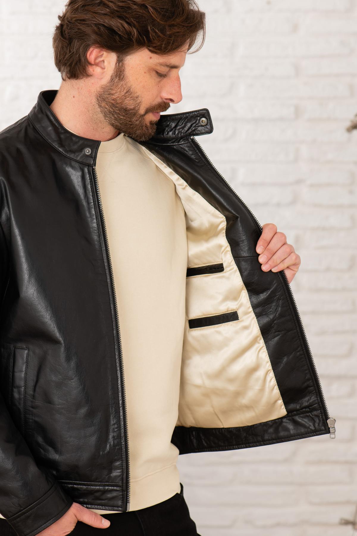 Blouson Homme Serge Pariente RETRO BUFFLE BLACK — vue 6