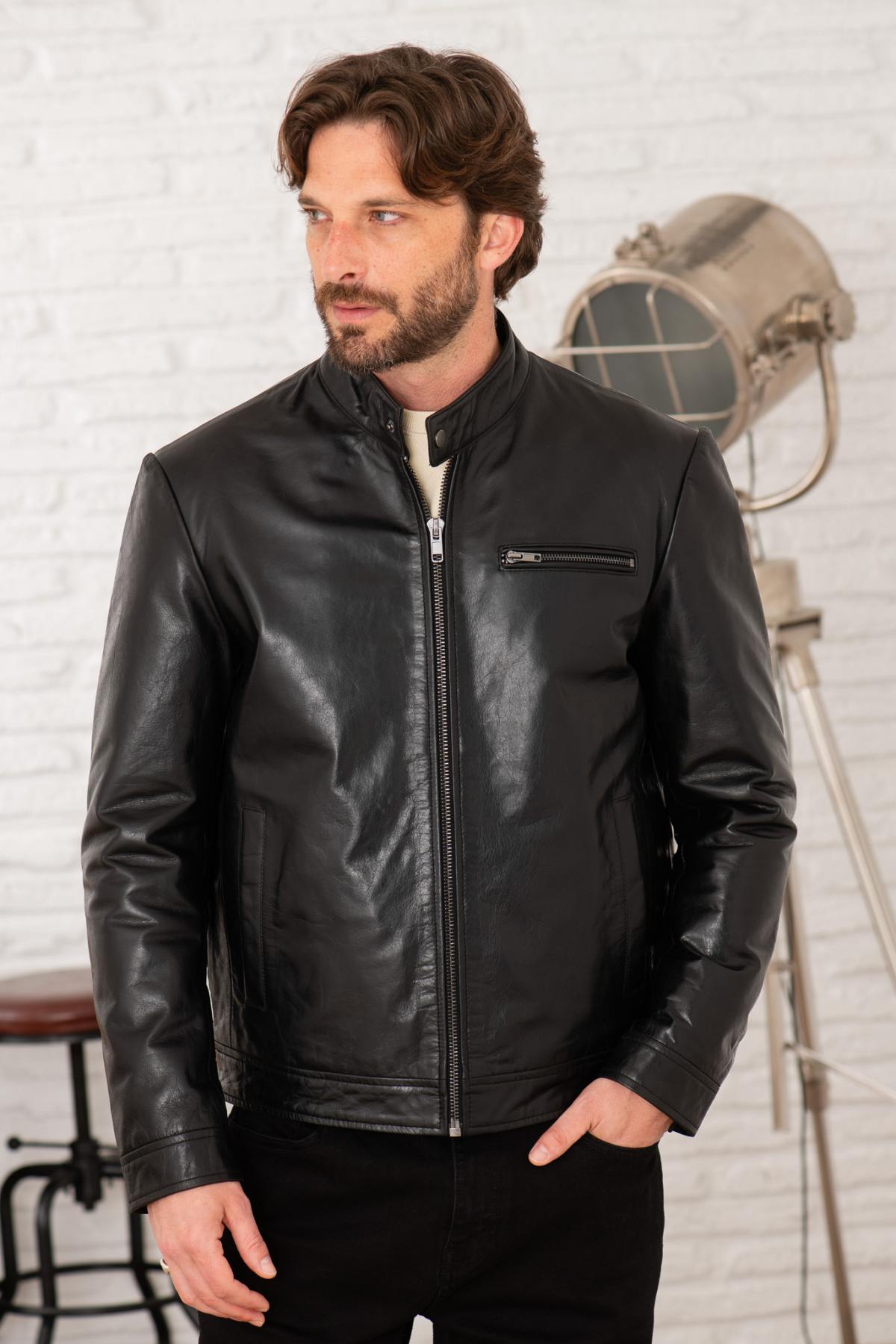 Blouson Homme Serge Pariente RETRO BUFFLE BLACK — vue 5