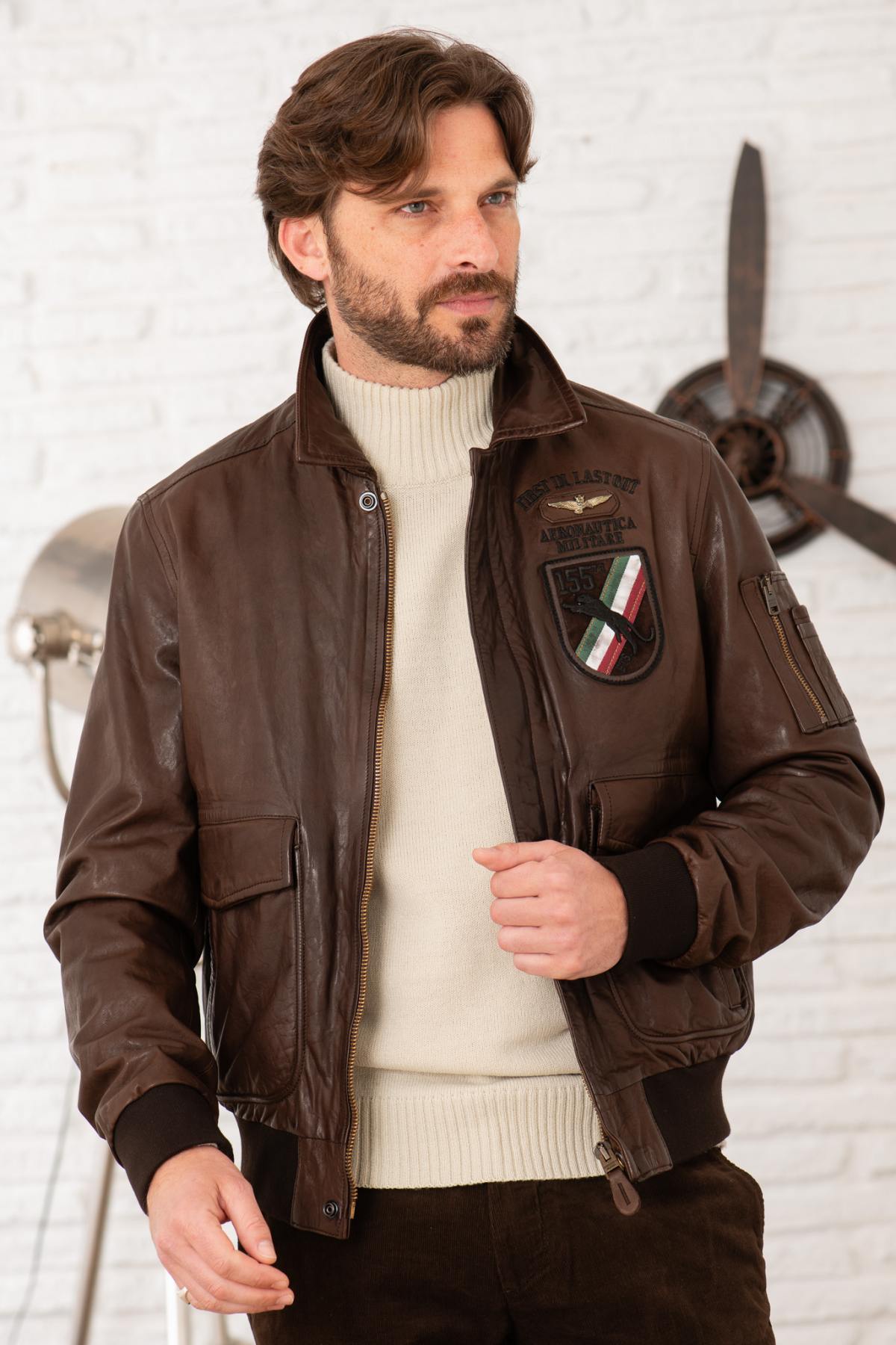 Giacche Uomo Aeronautica Militare PN5048PL147 00009 CHOCOLATE — vista 1