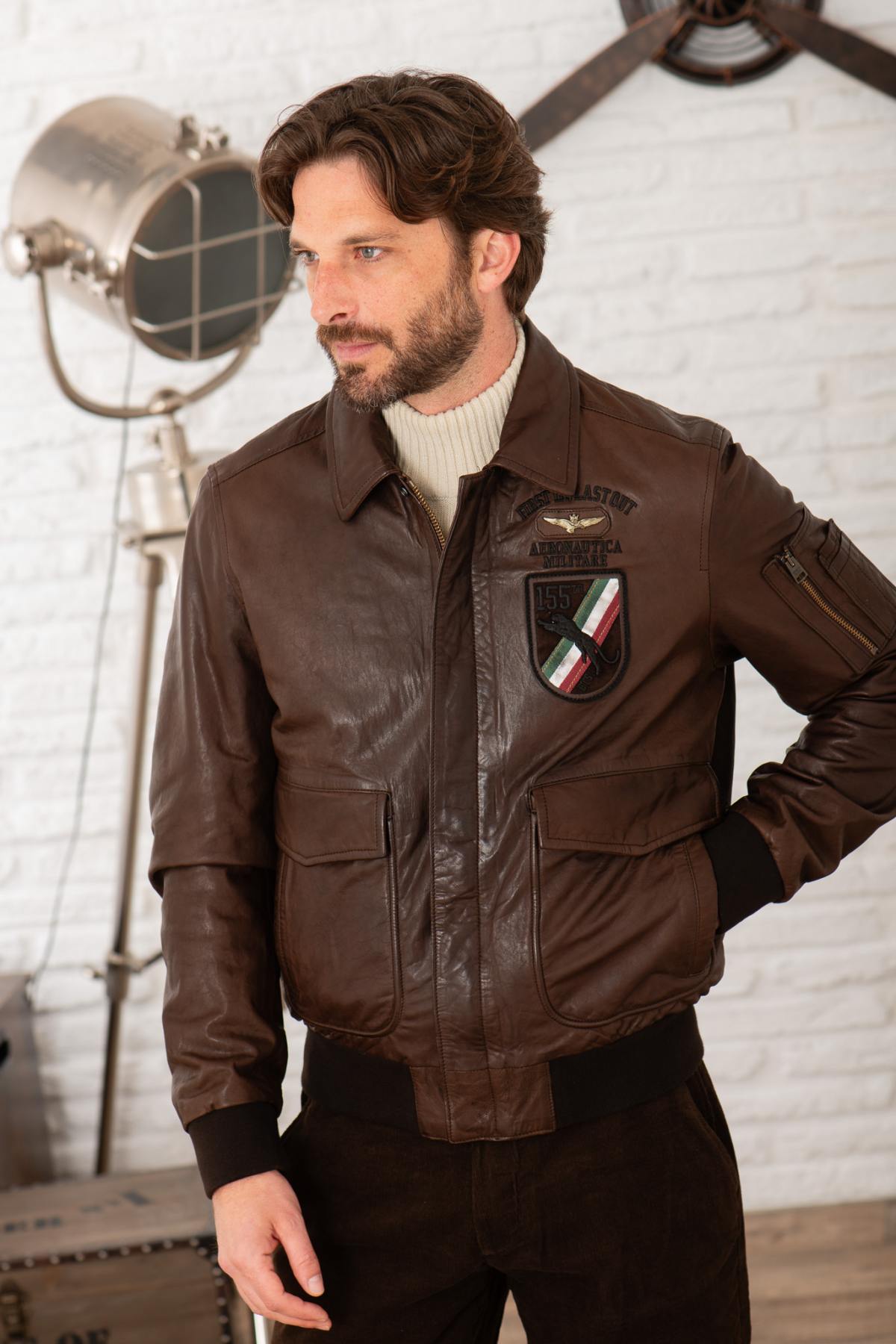 Giacche Uomo Aeronautica Militare PN5048PL147 00009 CHOCOLATE — vista 5
