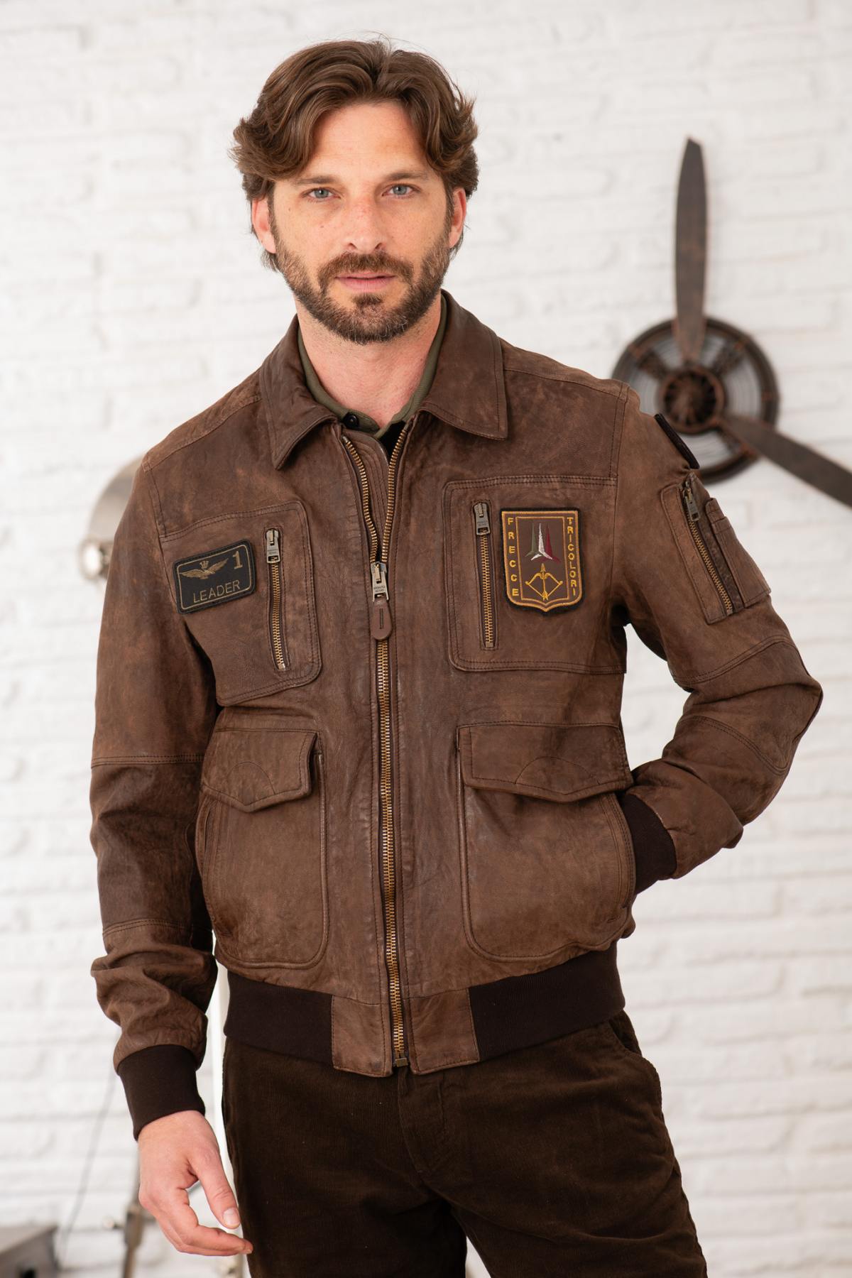 Giacche Uomo Aeronautica Militare PN5047PL00300 00083 MARRONE — vista 1