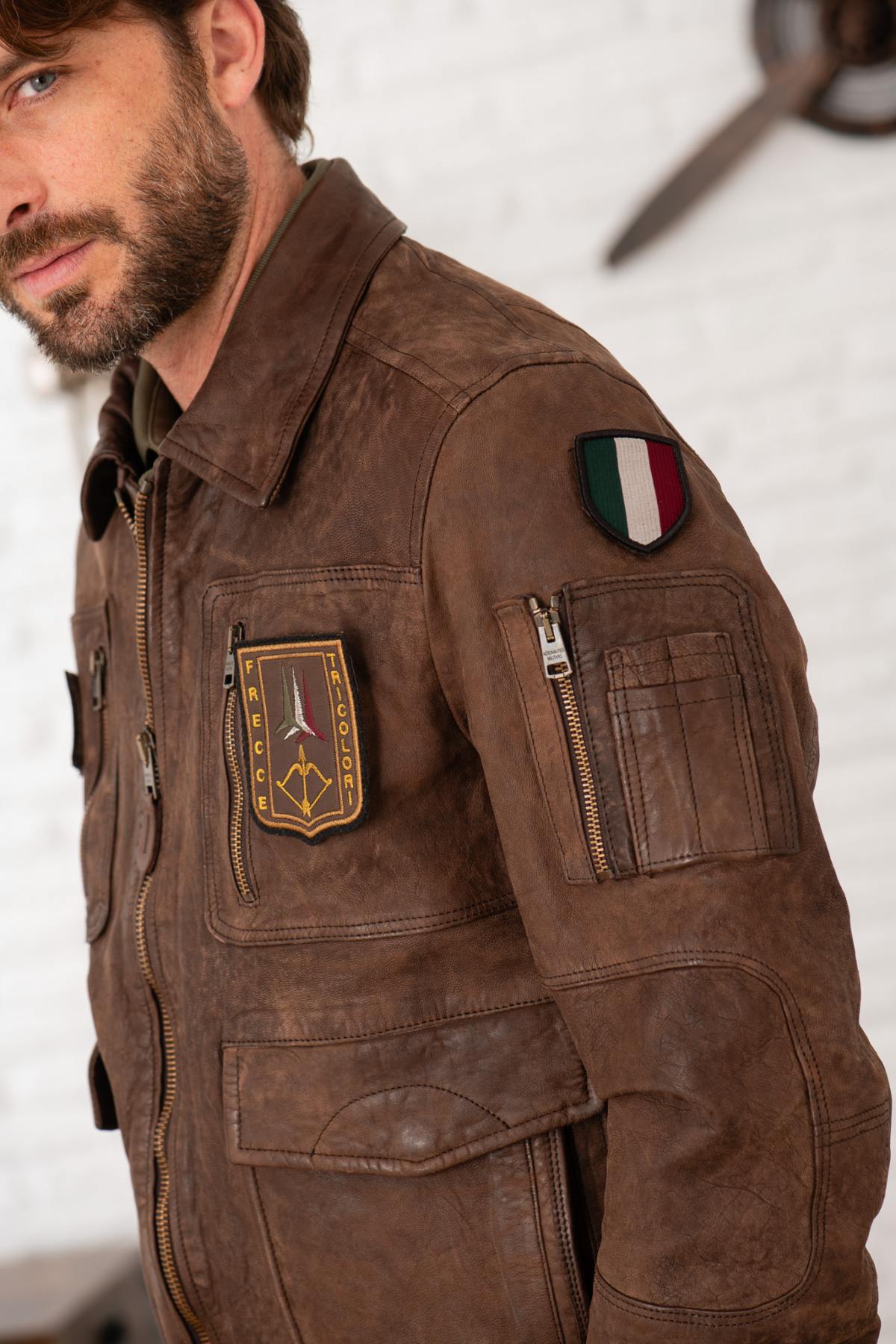 Giacche Uomo Aeronautica Militare PN5047PL00300 00083 MARRONE — vista 6