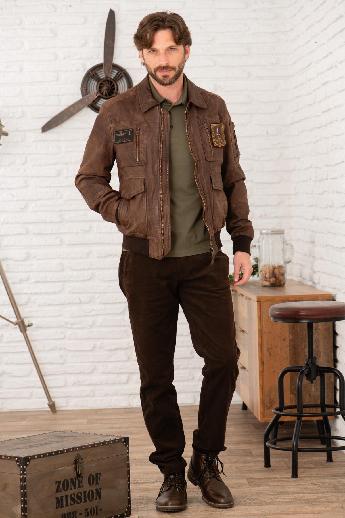 Giacche Uomo Aeronautica Militare PN5047PL00300 00083 MARRONE — vista 4