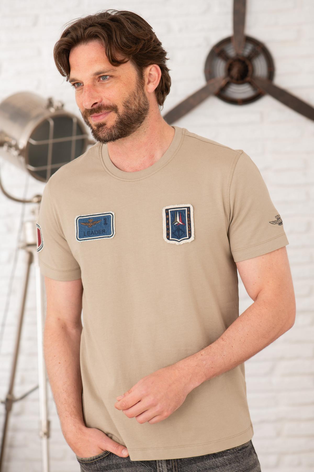 Herren T-shirt Aeronautica Militare TS2411J634 57591 DUNE BEIGE — Ansicht 1