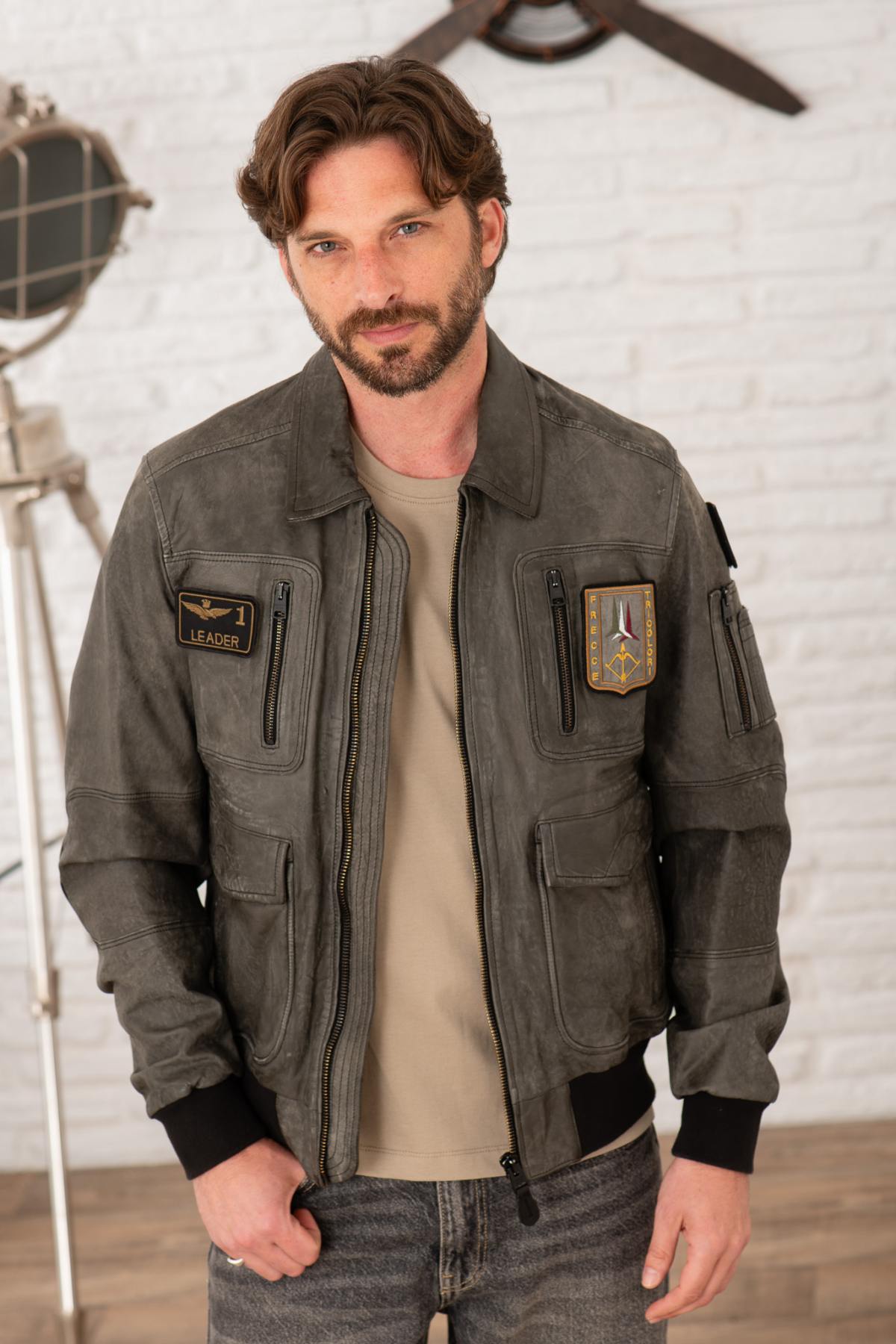 Giacche Uomo Aeronautica Militare PN5047PL00300 00014 FUMO — vista 5