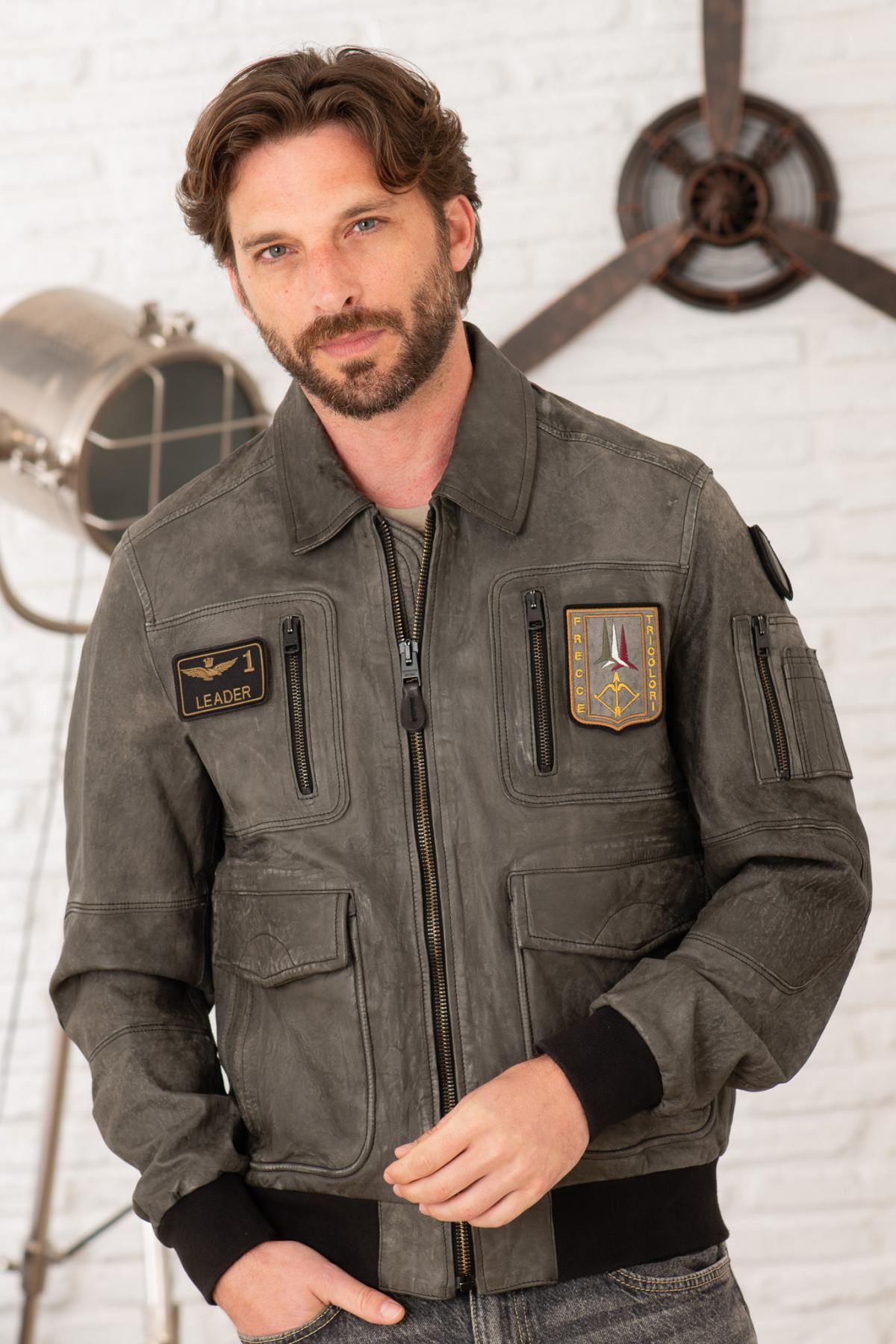 Giacche Uomo Aeronautica Militare PN5047PL00300 00014 FUMO — vista 1