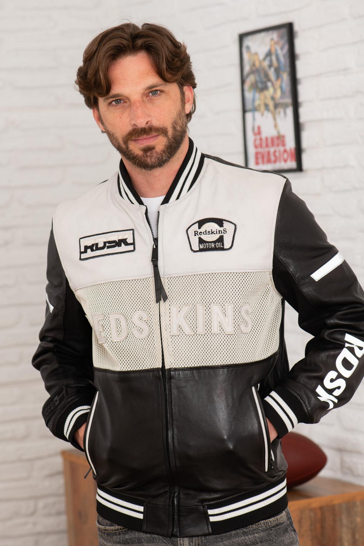 Giacche Uomo Redskins NOGARO RACING BLACK / WHITE — vista 2