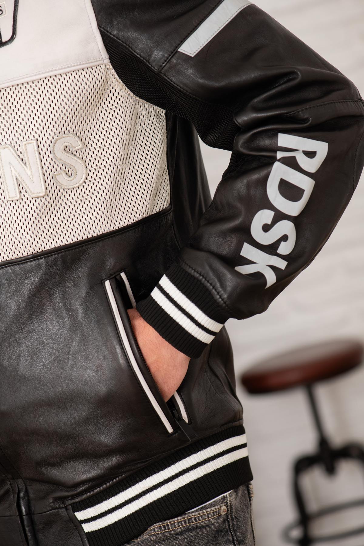 Giacche Uomo Redskins NOGARO RACING BLACK / WHITE — vista 7