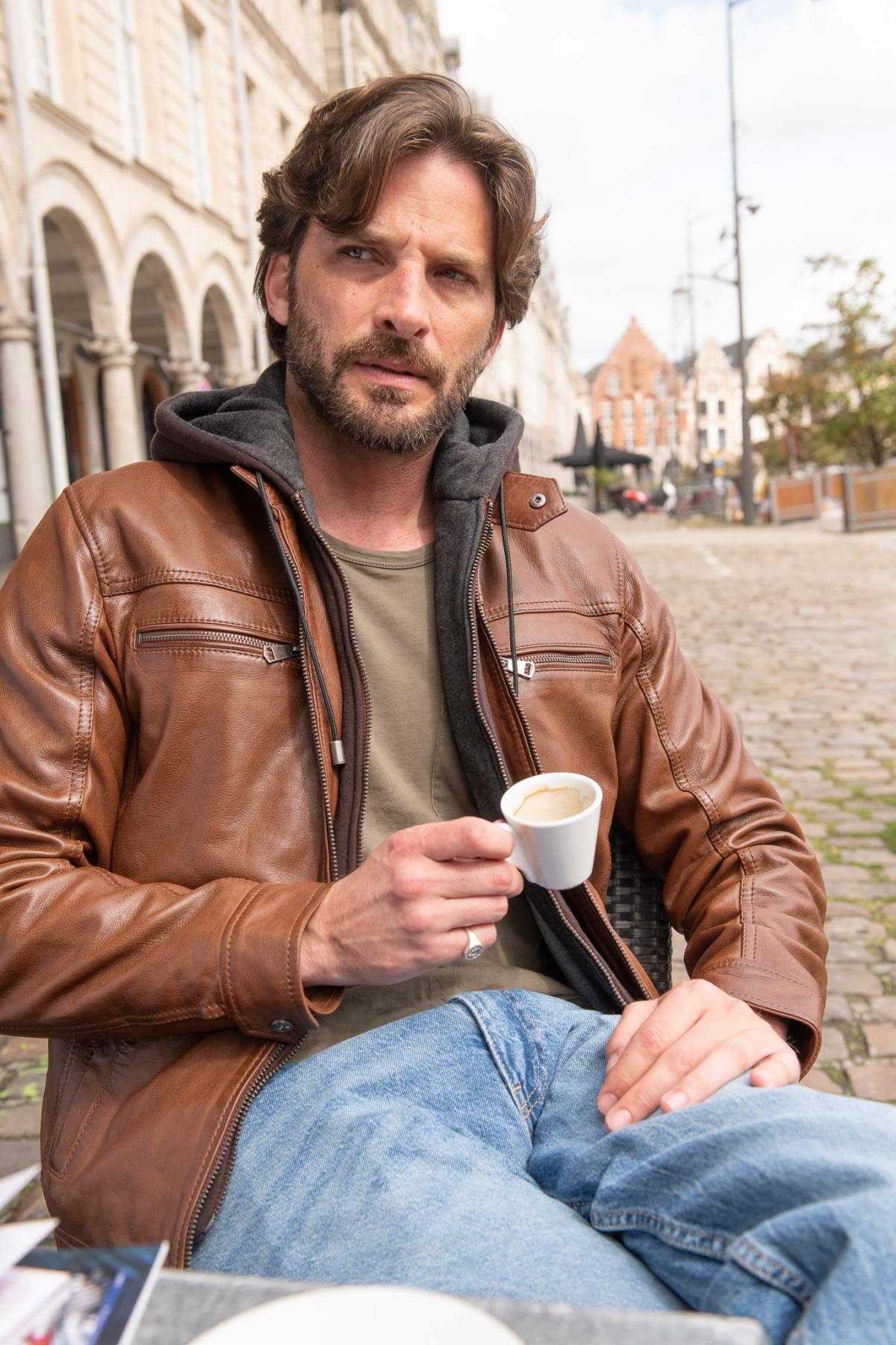 Herren Jacke Cityzen PHILADELPHIA 3 NEW COGNAC — Ansicht 3