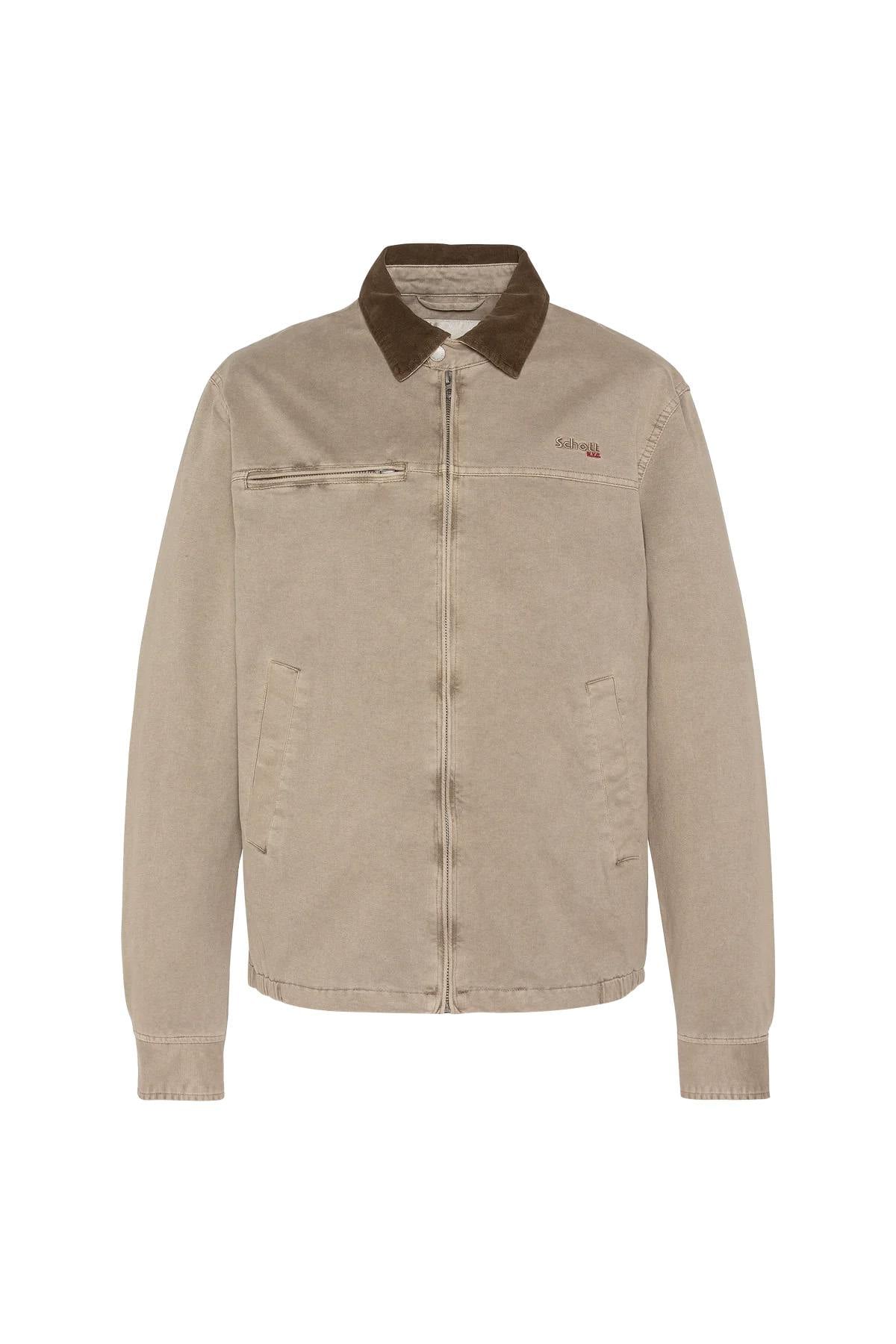 Chaqueta Hombre Schott CADAMSWASH TAUPE — vista 9