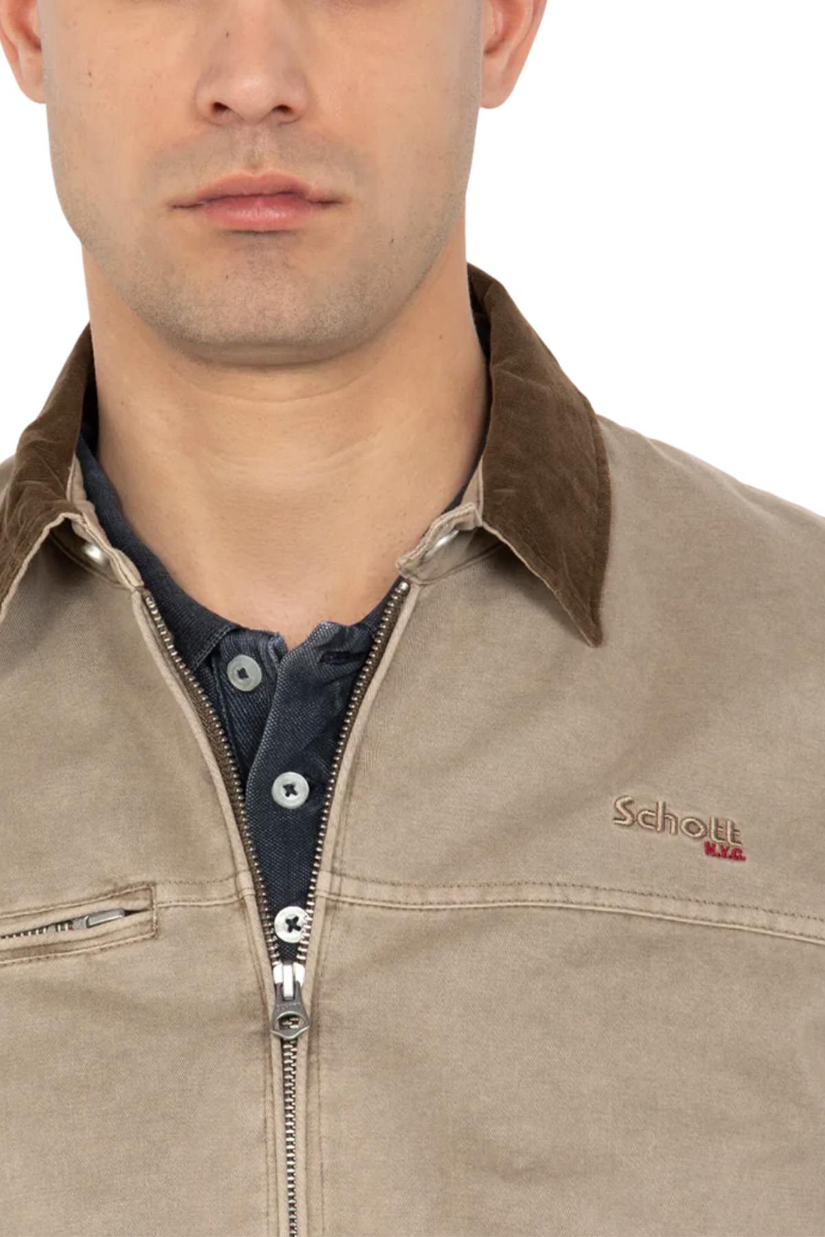 Chaqueta Hombre Schott CADAMSWASH TAUPE — vista 4