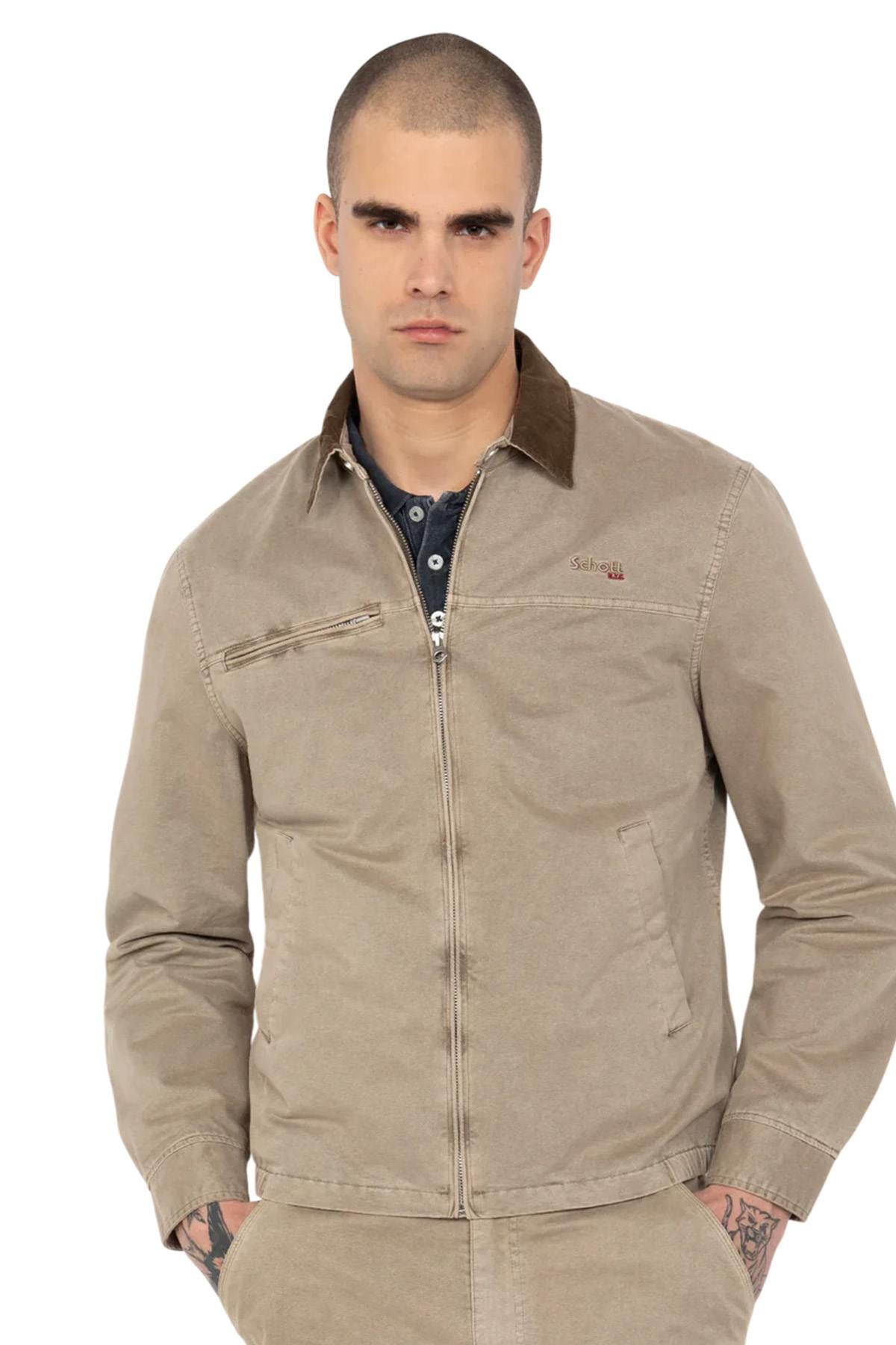 Chaqueta Hombre Schott CADAMSWASH TAUPE — vista 1