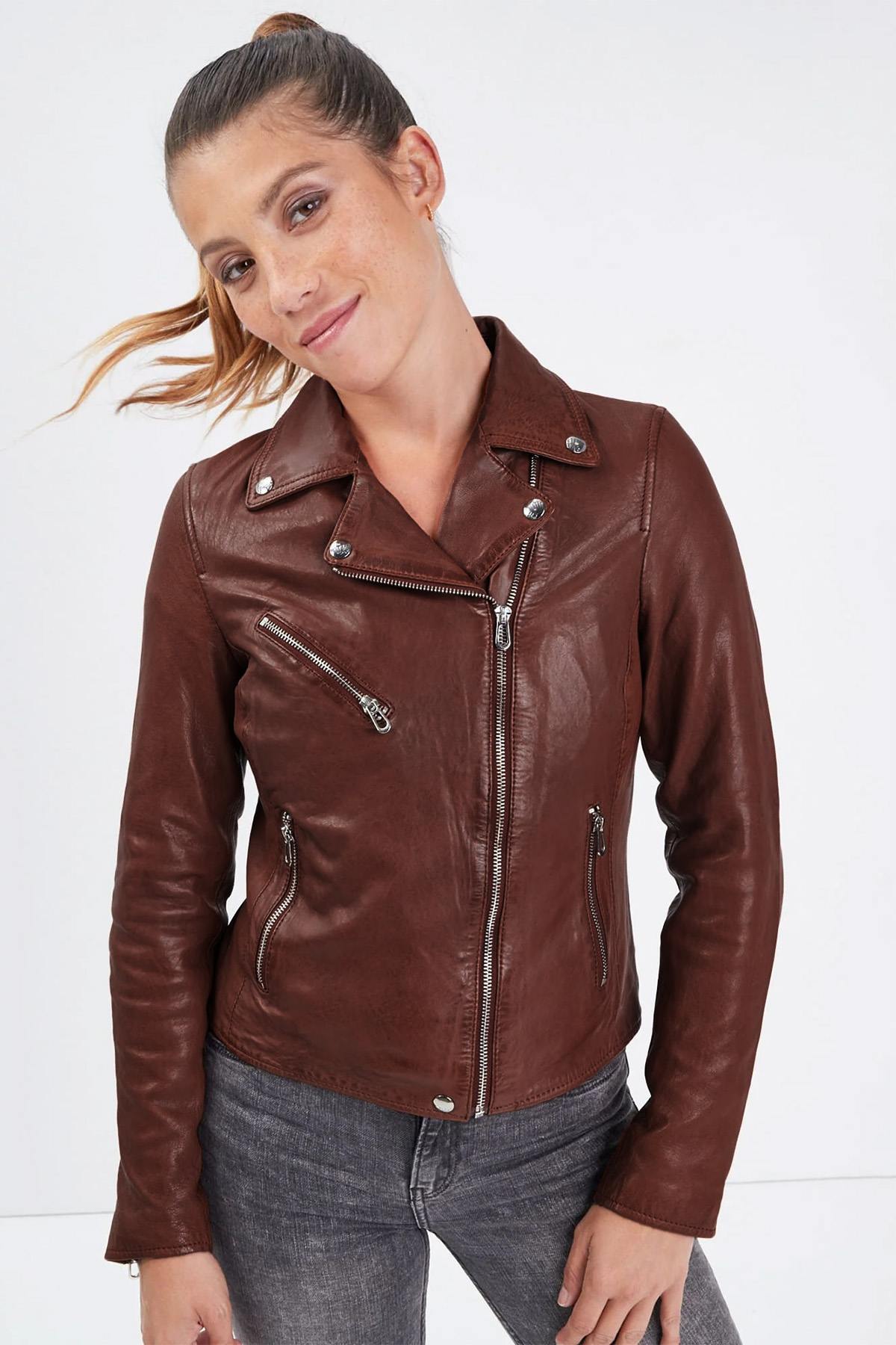 Blouson Femme Rose Garden OLYMPE LAMB VITA BISON — vue 1