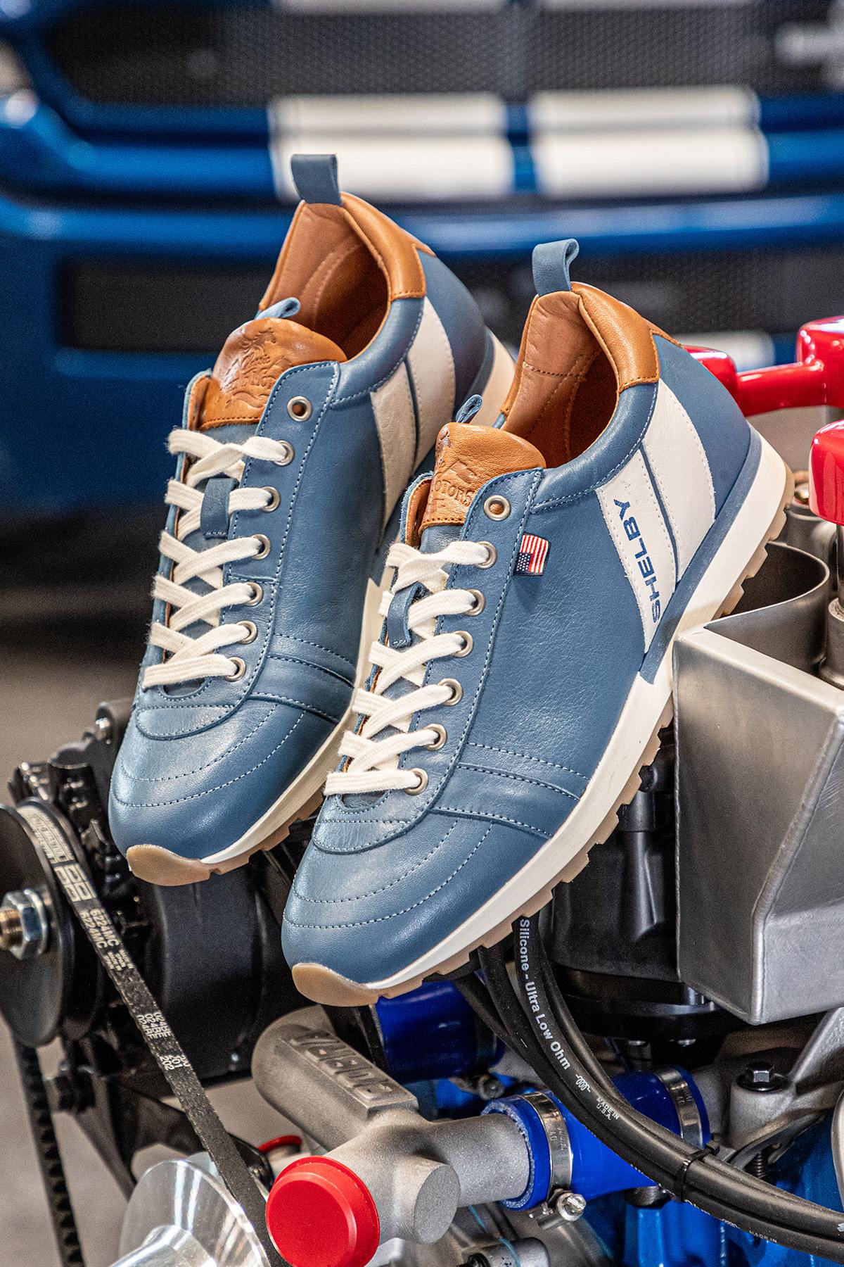 Baskets En Cuir Homme Carroll Shelby GT SHELBY BLUE — vue 1