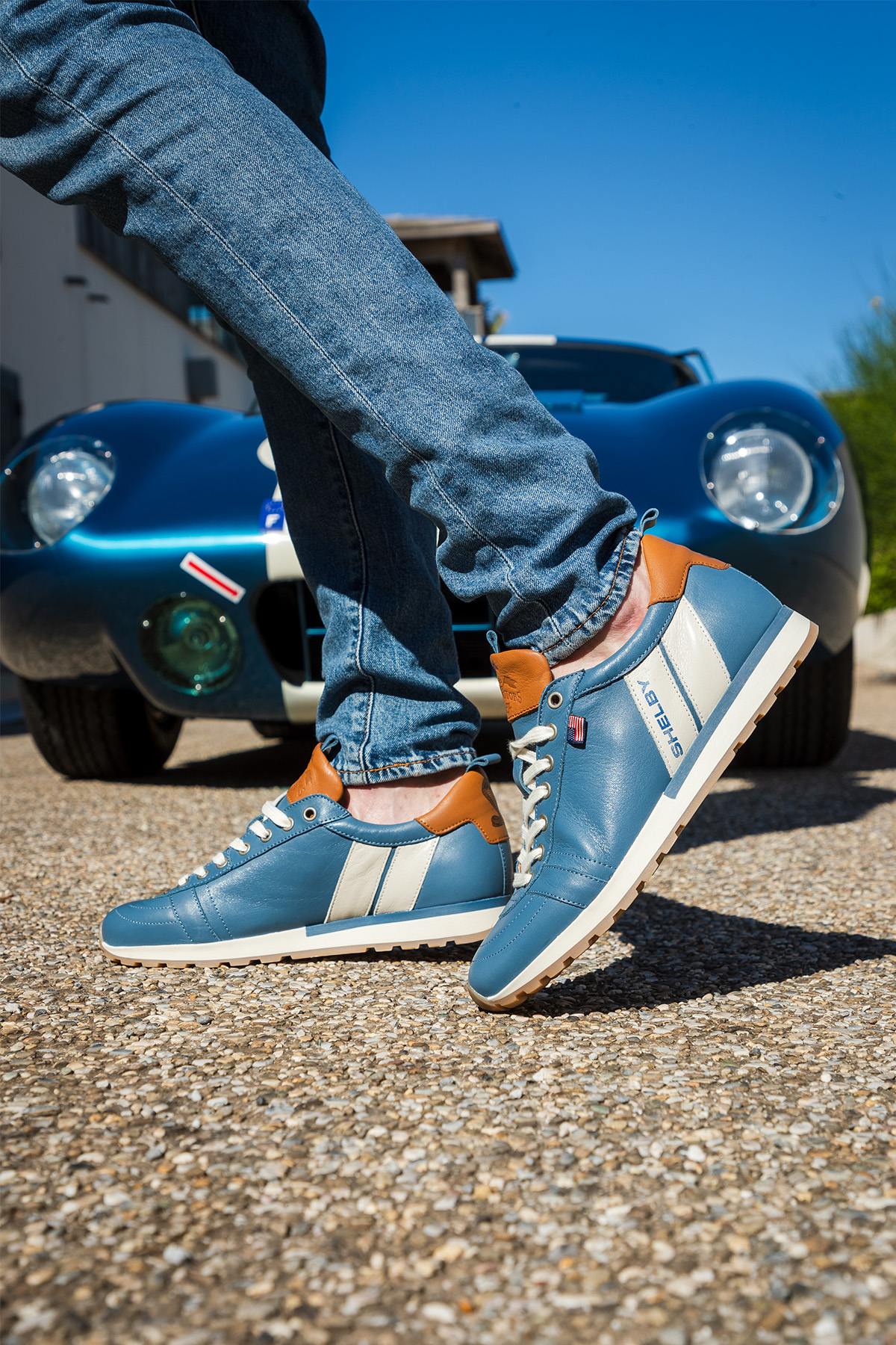 Baskets En Cuir Homme Carroll Shelby GT SHELBY BLUE — vue 2