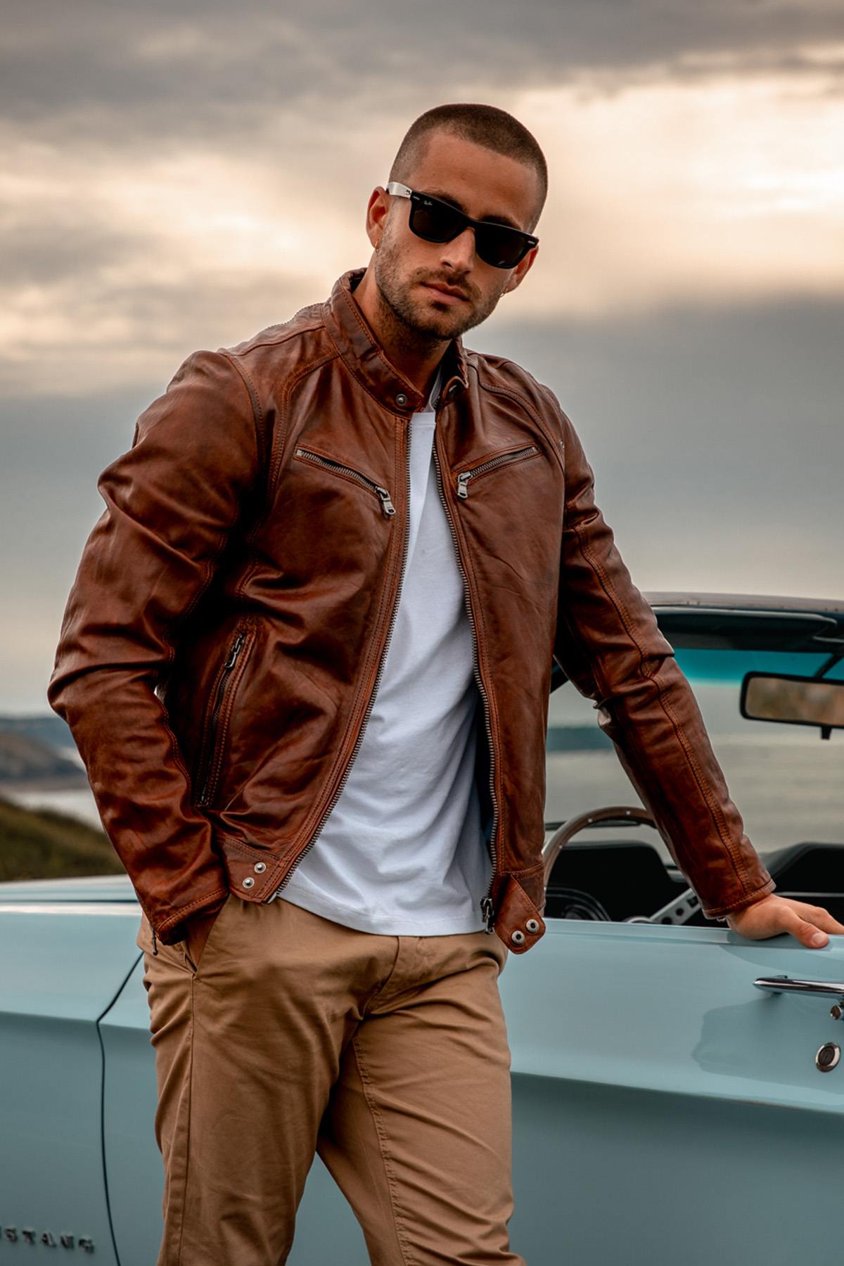 Blouson Homme Daytona DUSTIN SHEEP TIGER BISON — vue 1