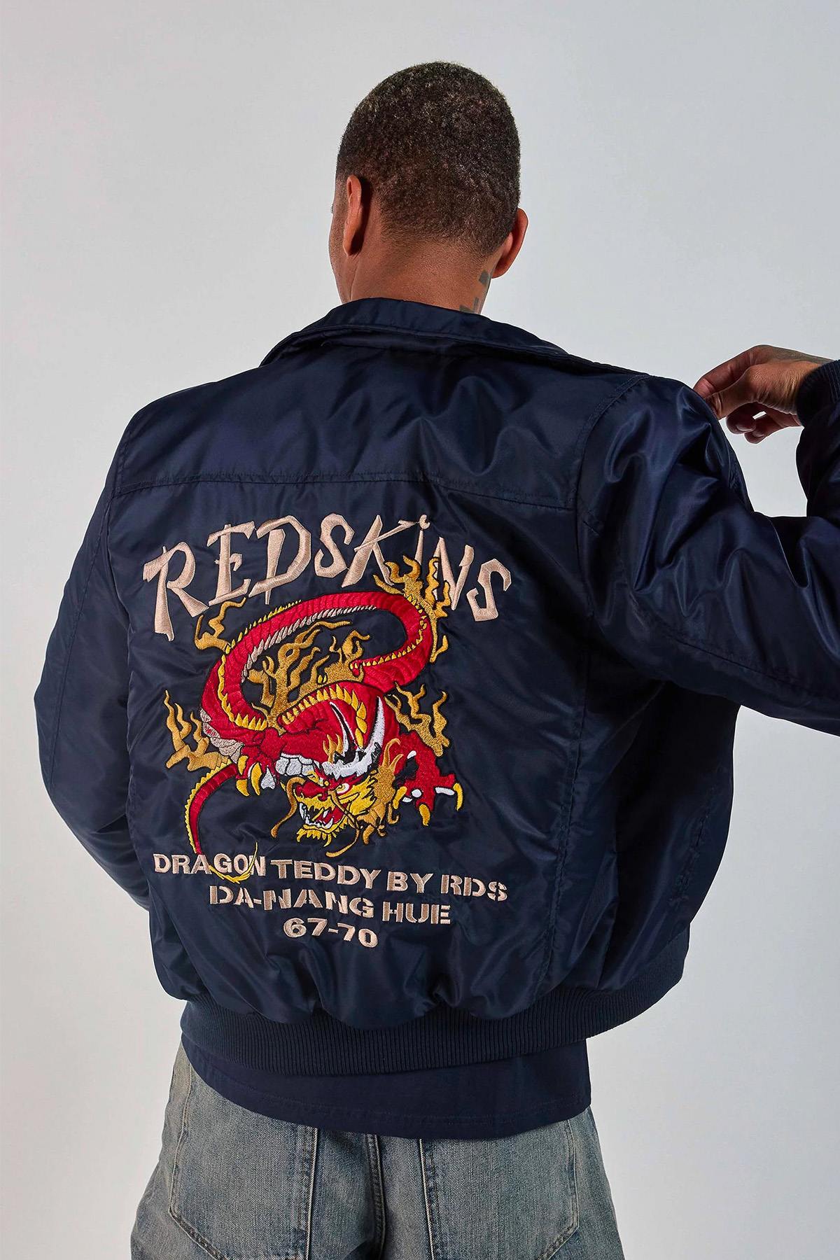 Chaqueta Hombre Redskins DRAGON FIGHTER NAVY BLUE — vista 4