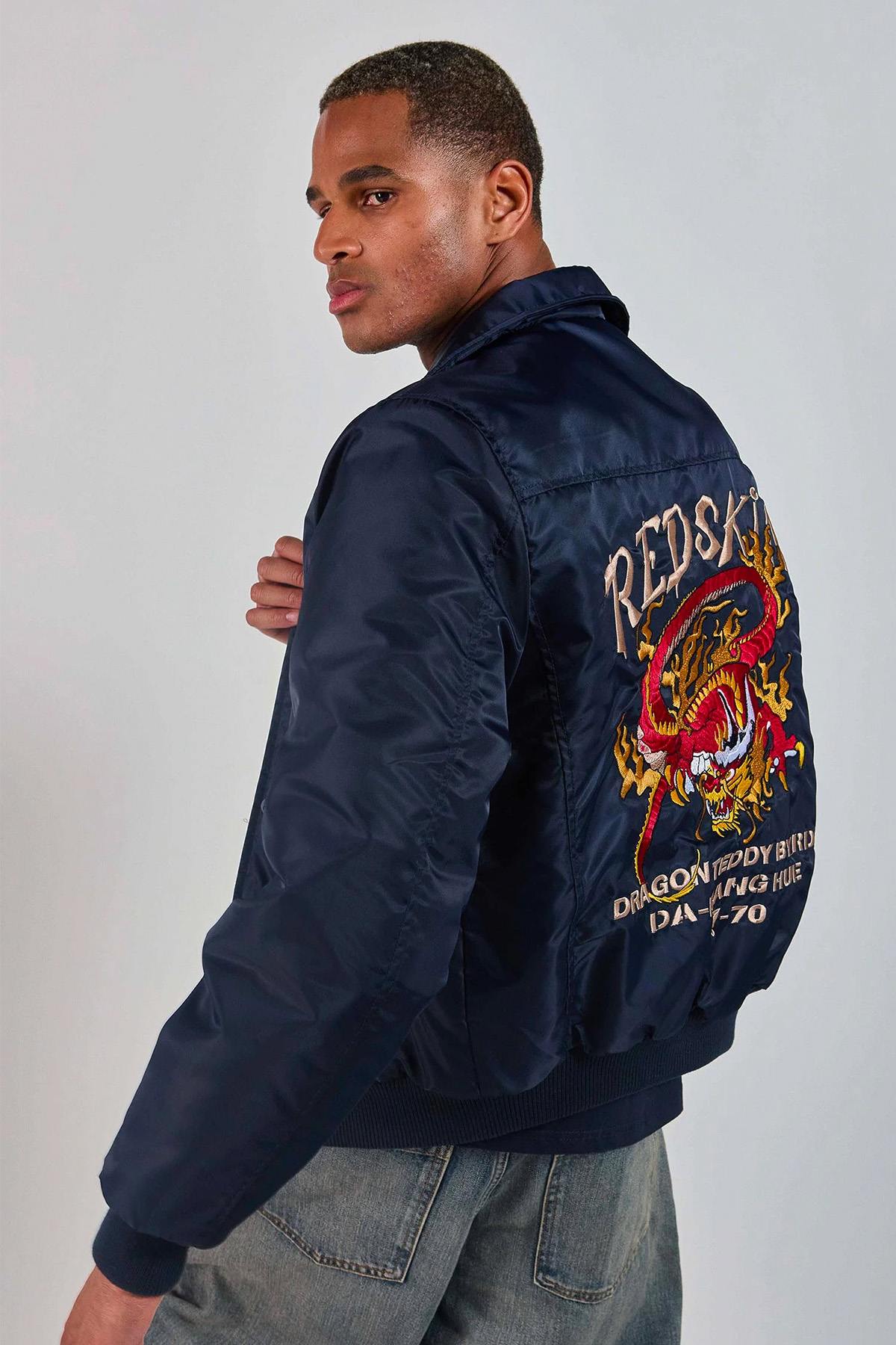 Chaqueta Hombre Redskins DRAGON FIGHTER NAVY BLUE — vista 5