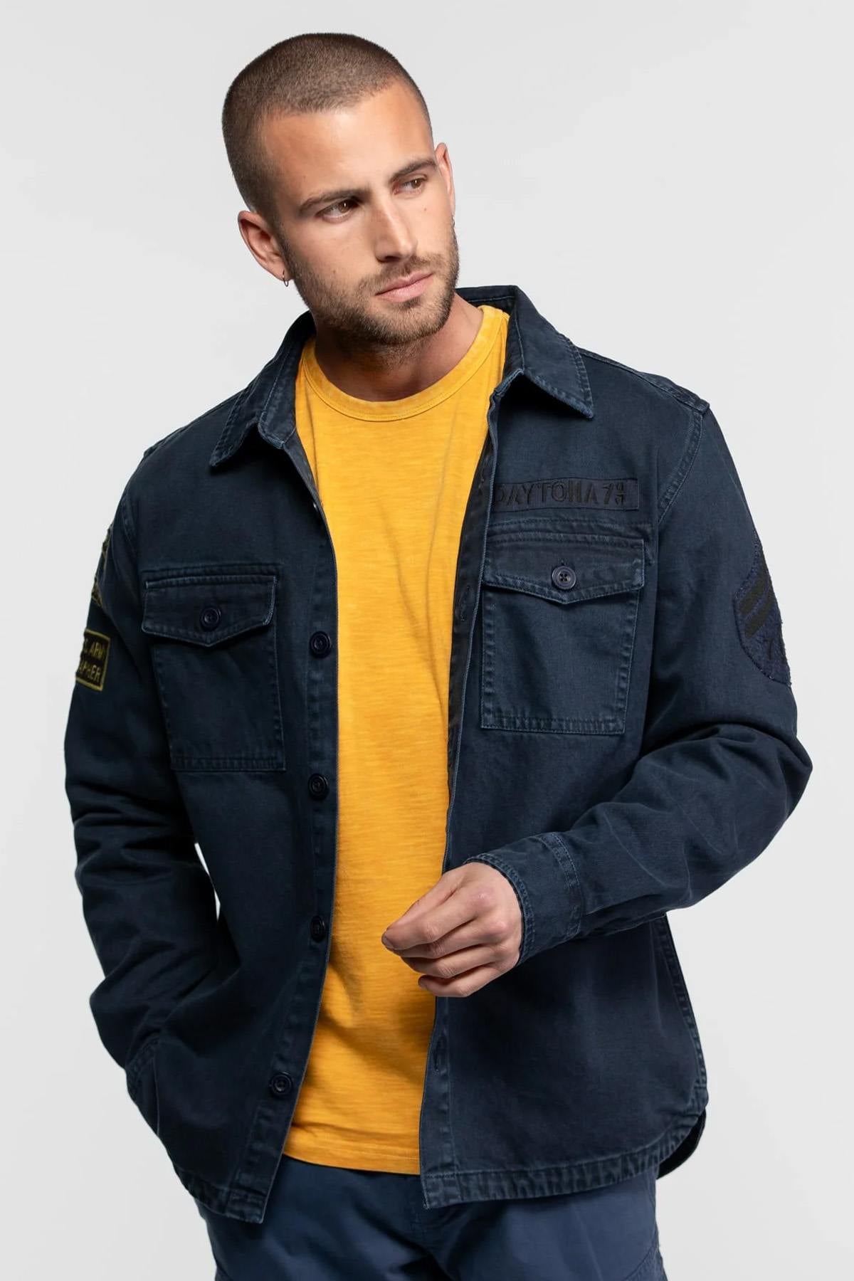 Chemise Homme Daytona MELHART BULL DENIM NAVY — vue 7