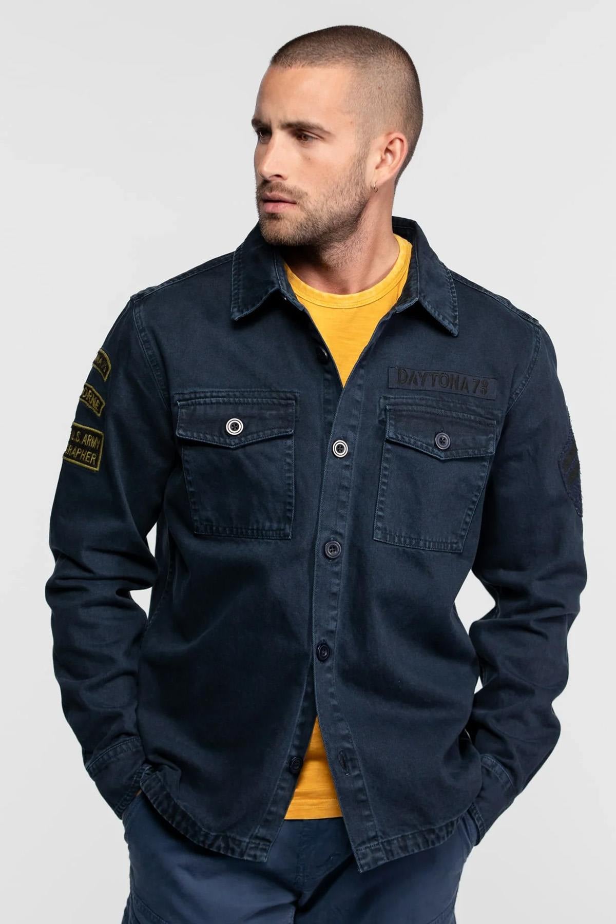 Chemise Homme Daytona MELHART BULL DENIM NAVY — vue 1
