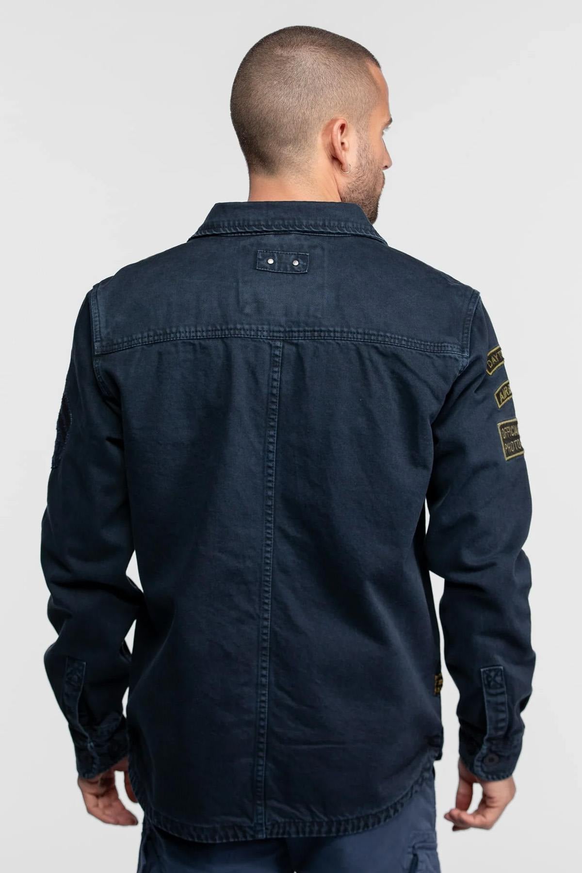 Chemise Homme Daytona MELHART BULL DENIM NAVY — vue 3